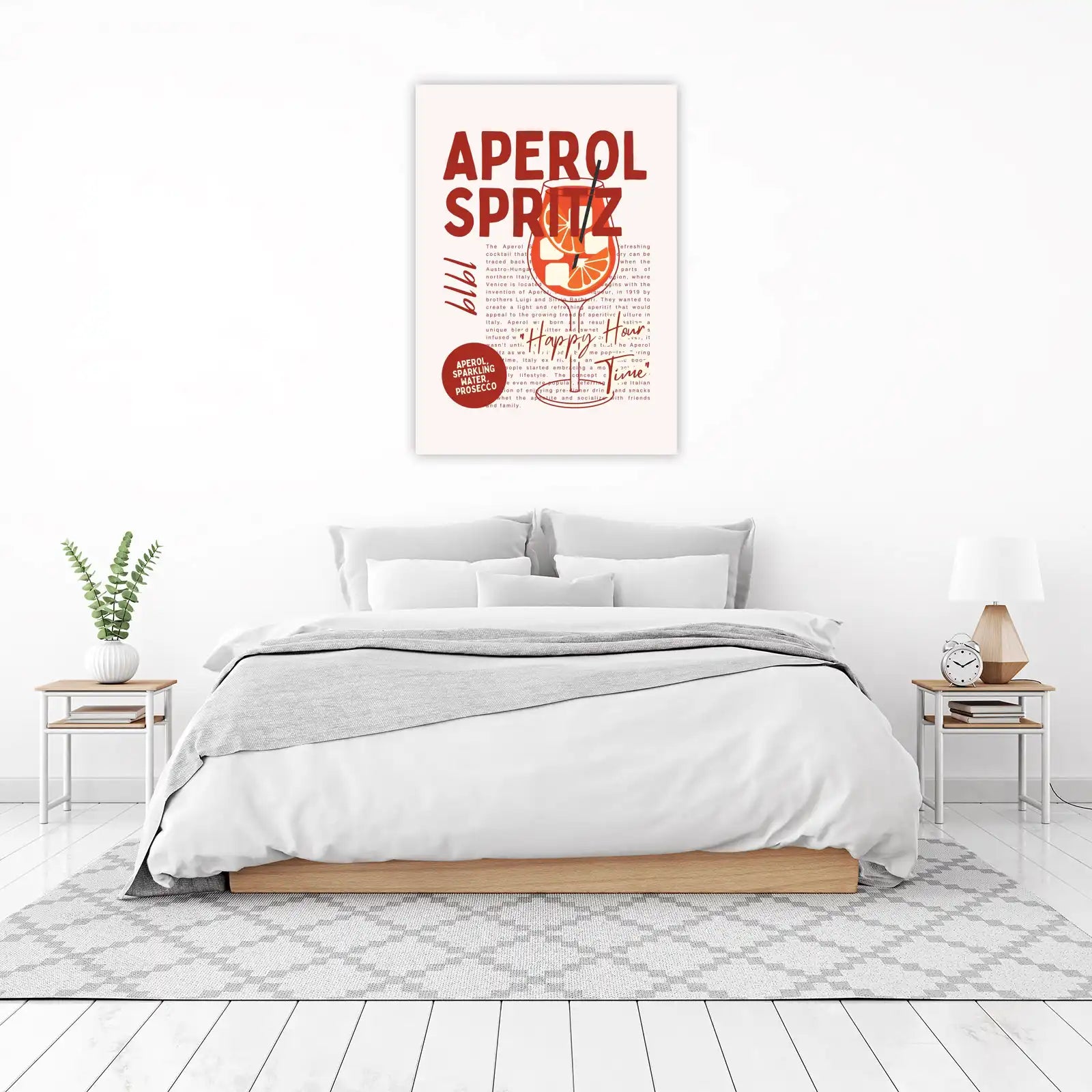 Aperol Spritz Retro Cocktail Art Wall Art