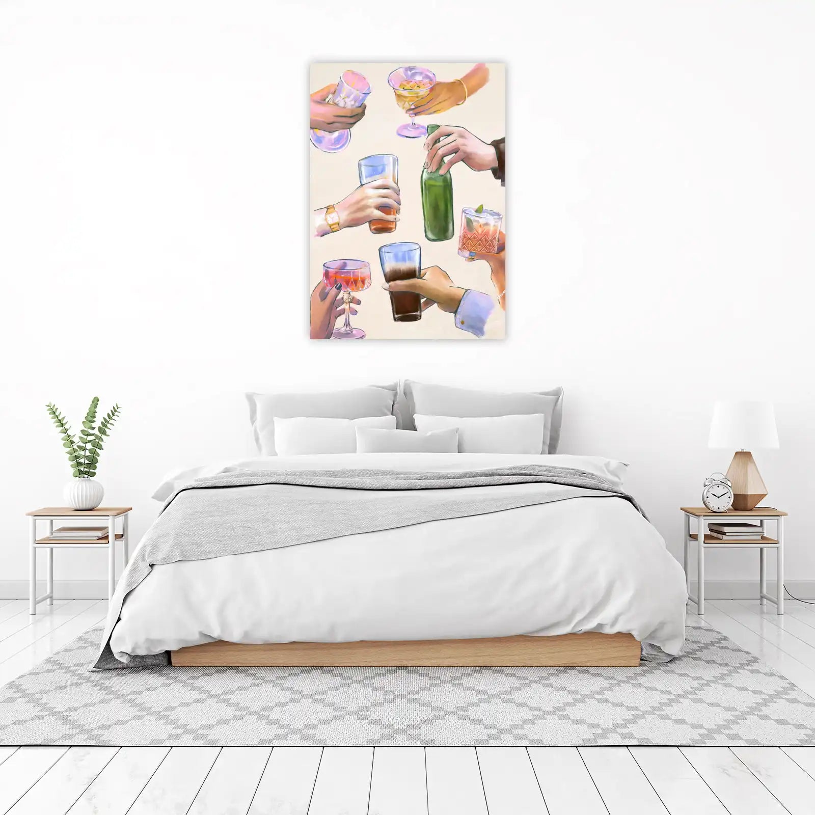 Cheers to Life Toasting Hands Wall Art