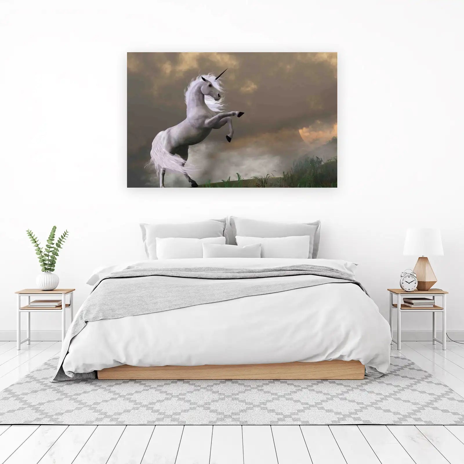 Majestic Unicorn Rearing Horse Wall Art
