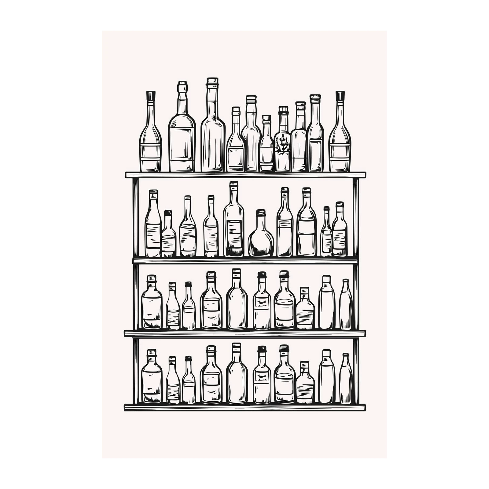 Vintage Bottle Collection Wall Art