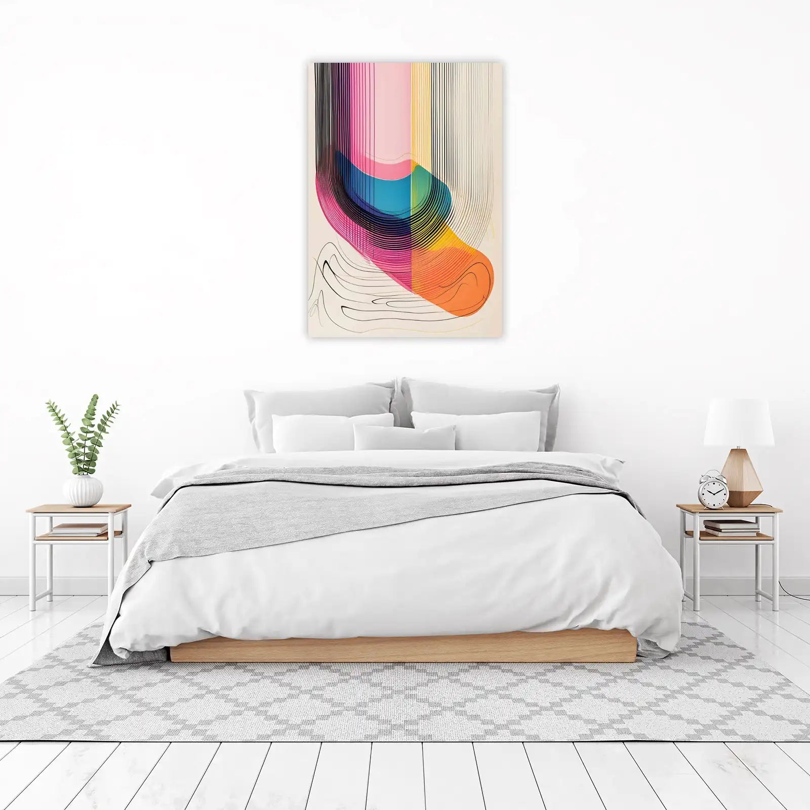 Vibrant Flow Abstract Lines Wall Art