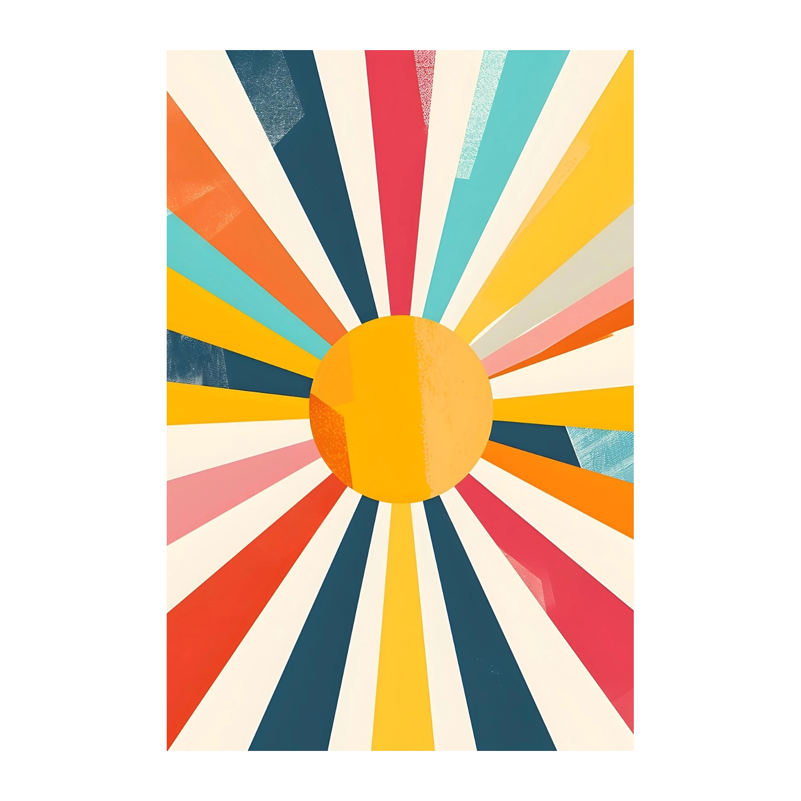 Retro Sunburst Abstract Wall Art | Boho Wall Art