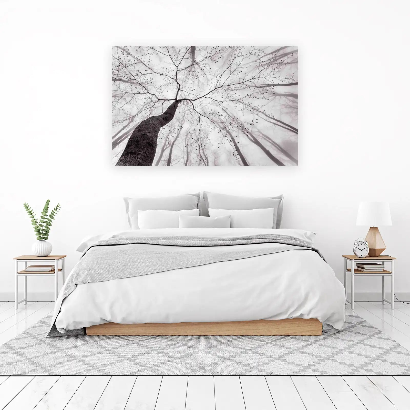Minimalist Tree Canopy Black & White Wall Art