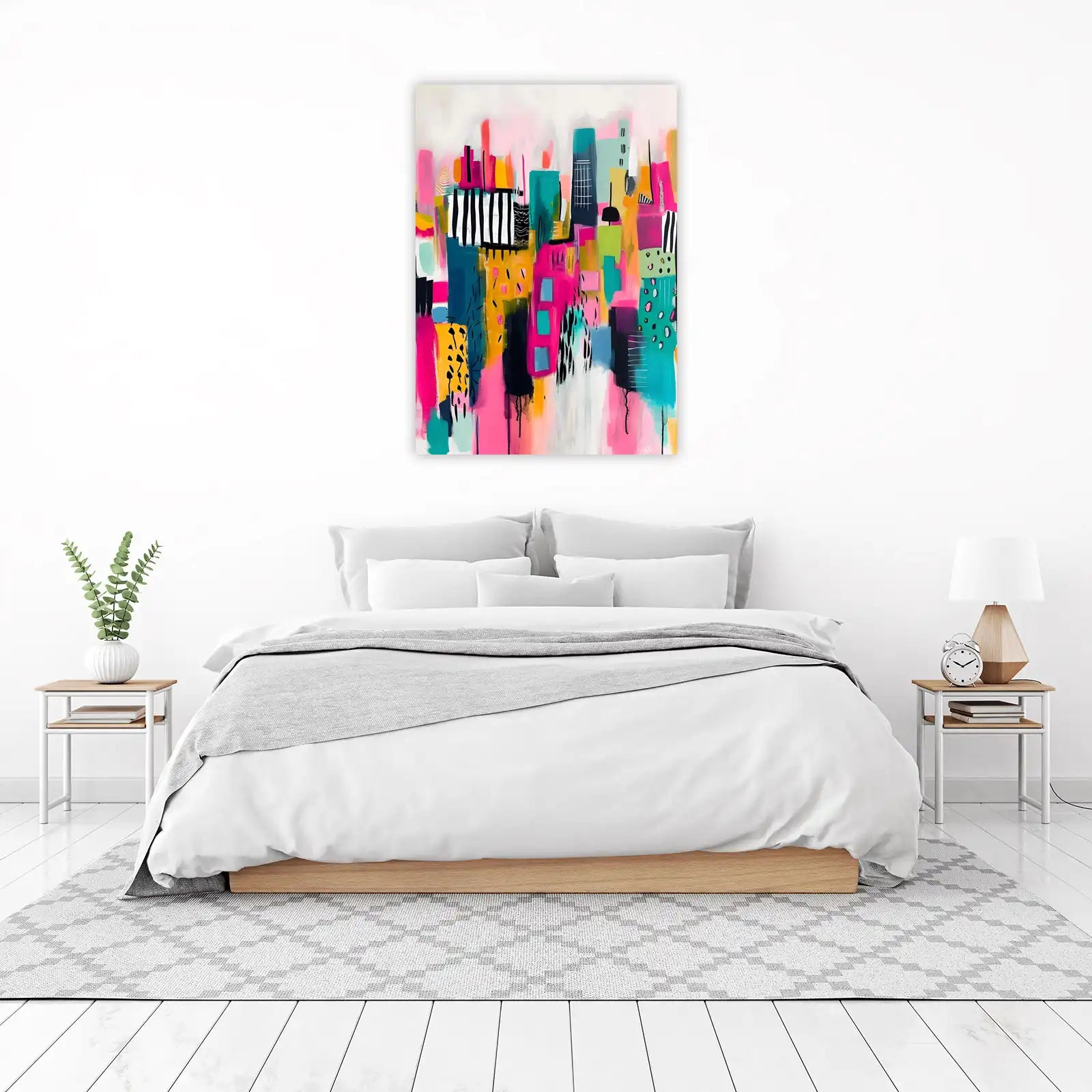 Vibrant Cityscape Abstract Art Wall Art