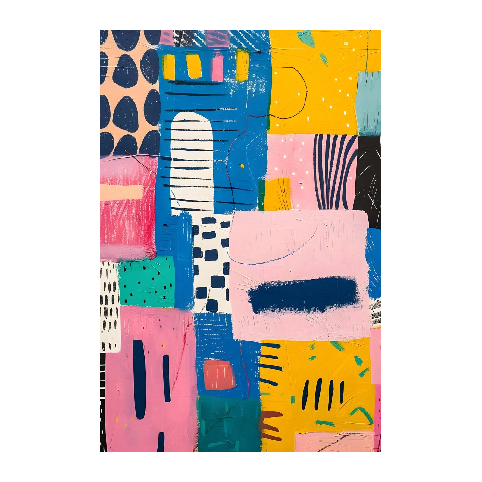 Vibrant Abstract Geometric Shapes Wall Art
