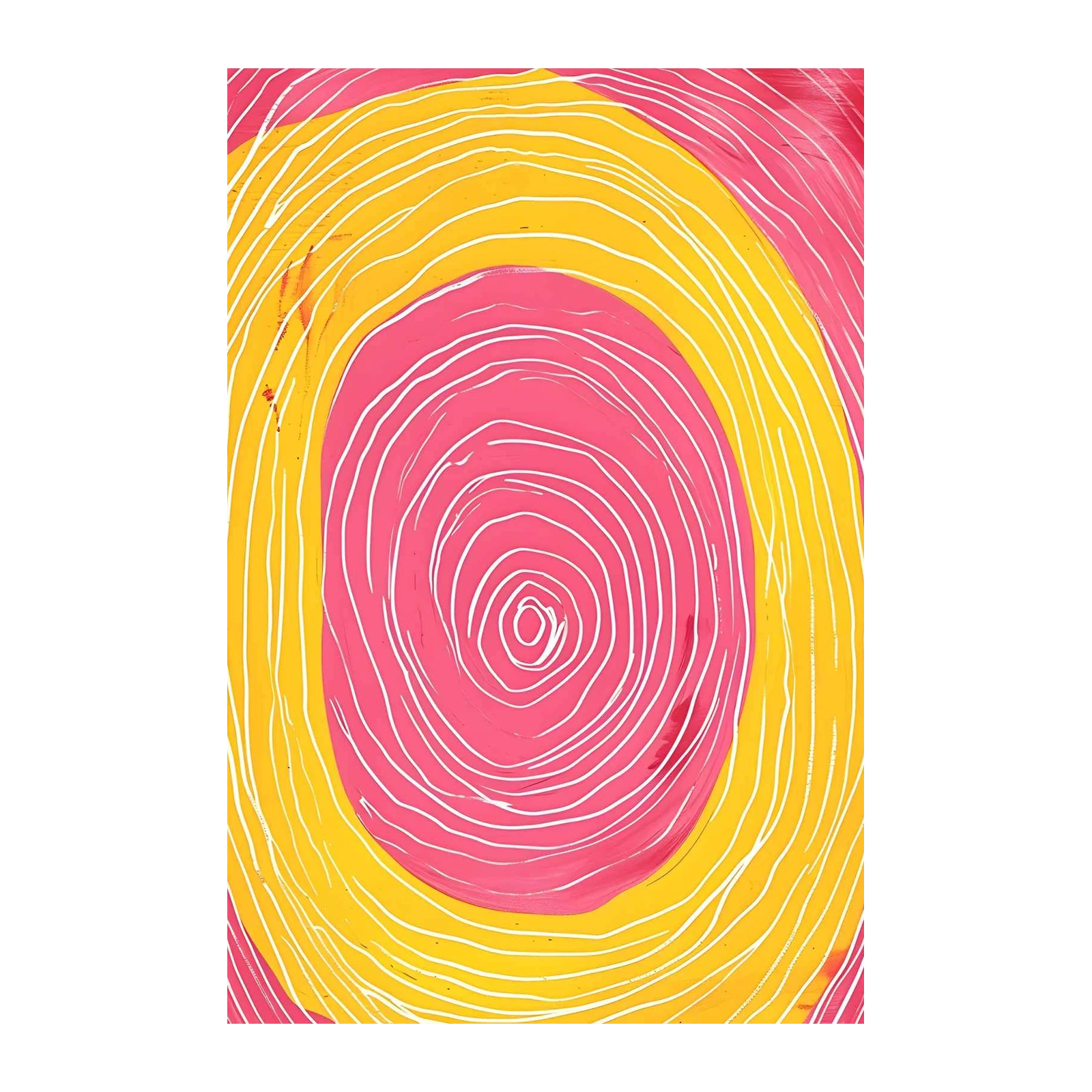 Vibrant Pink & Yellow Swirl Wall Art