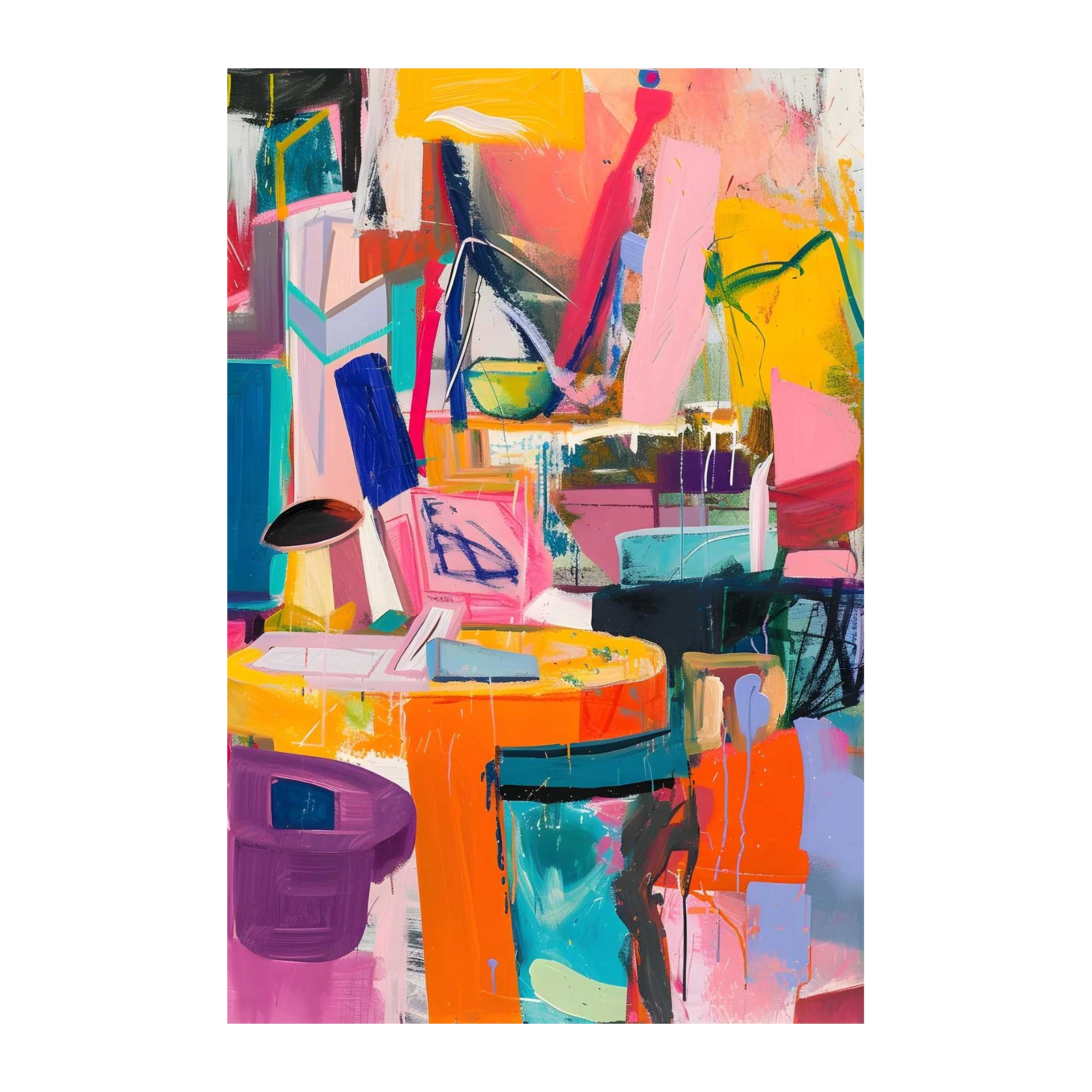 Vibrant Abstract Expressionist Wall Art Wall Art