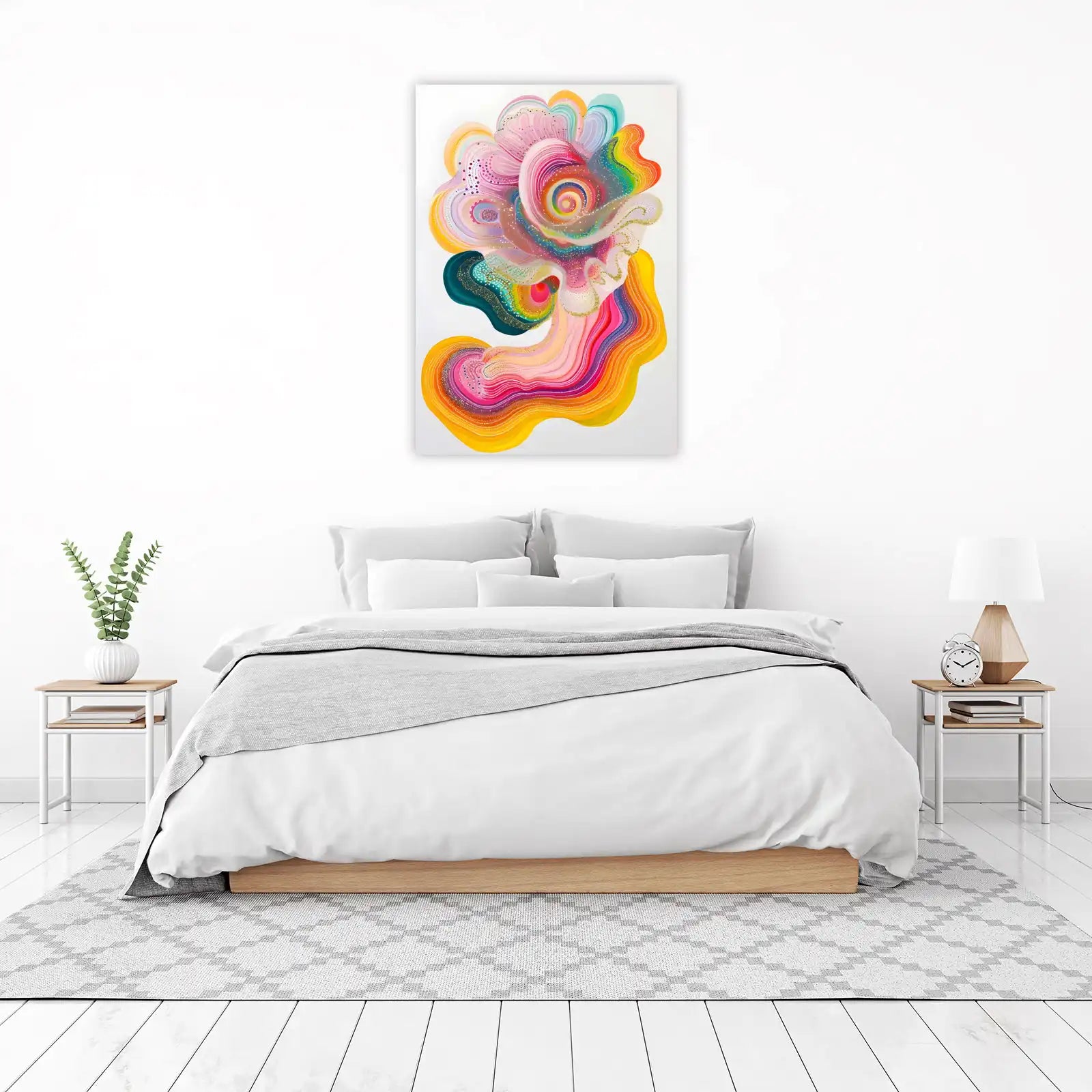 Vibrant Abstract Floral Wall Art