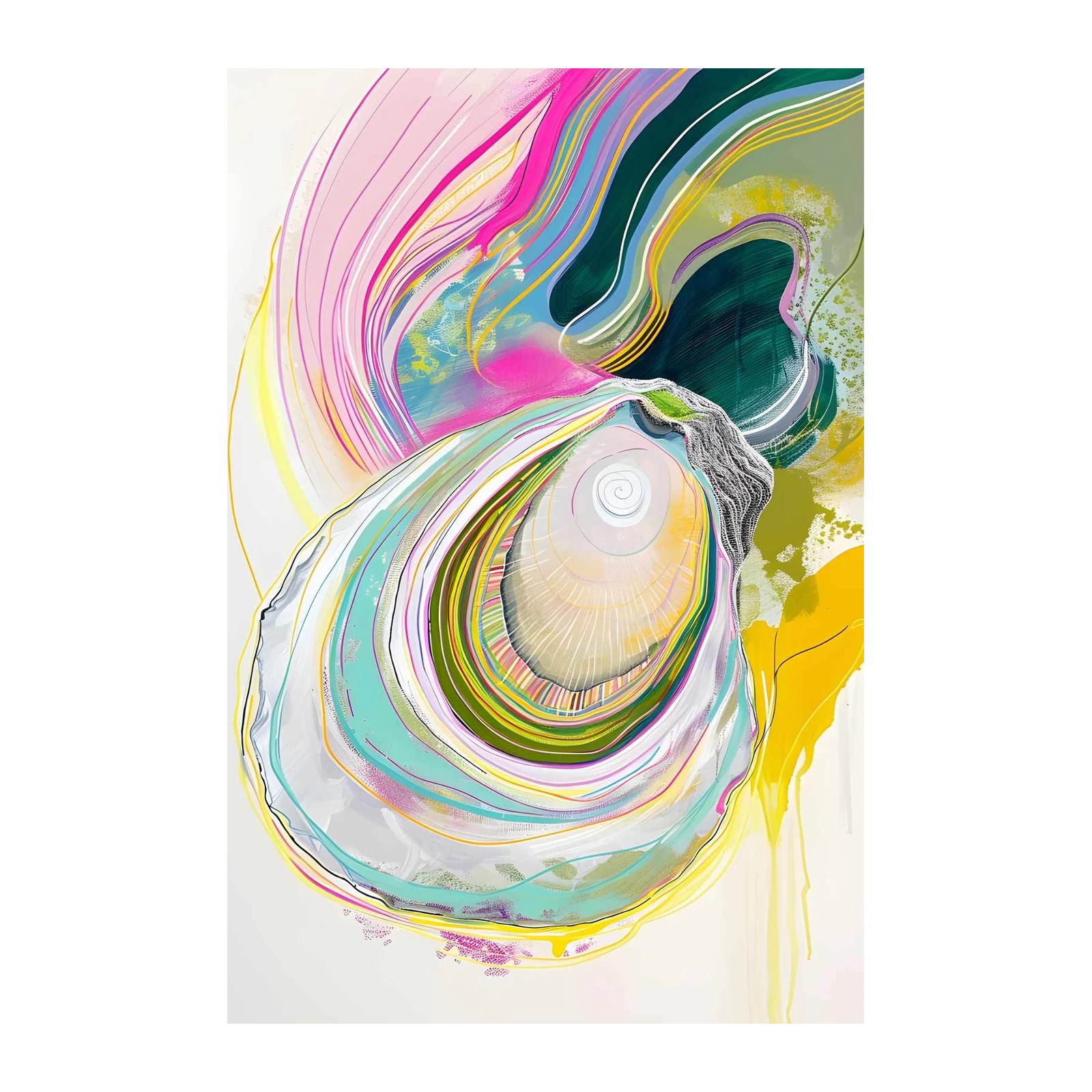 Vibrant Abstract Oyster Wall Art for Modern Homes