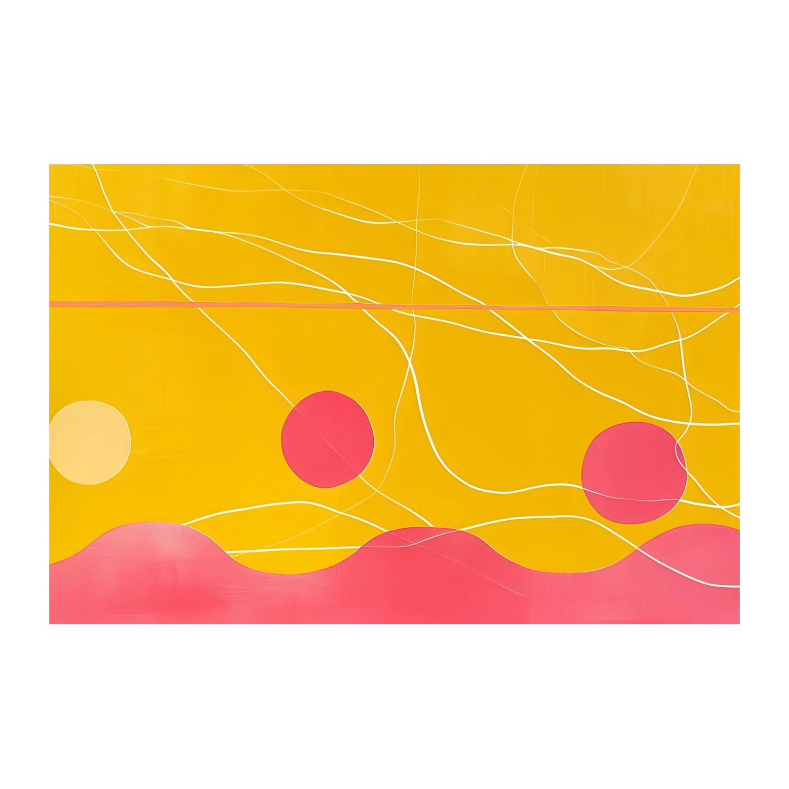 Vibrant Sunburst Abstract Lines Wall Art