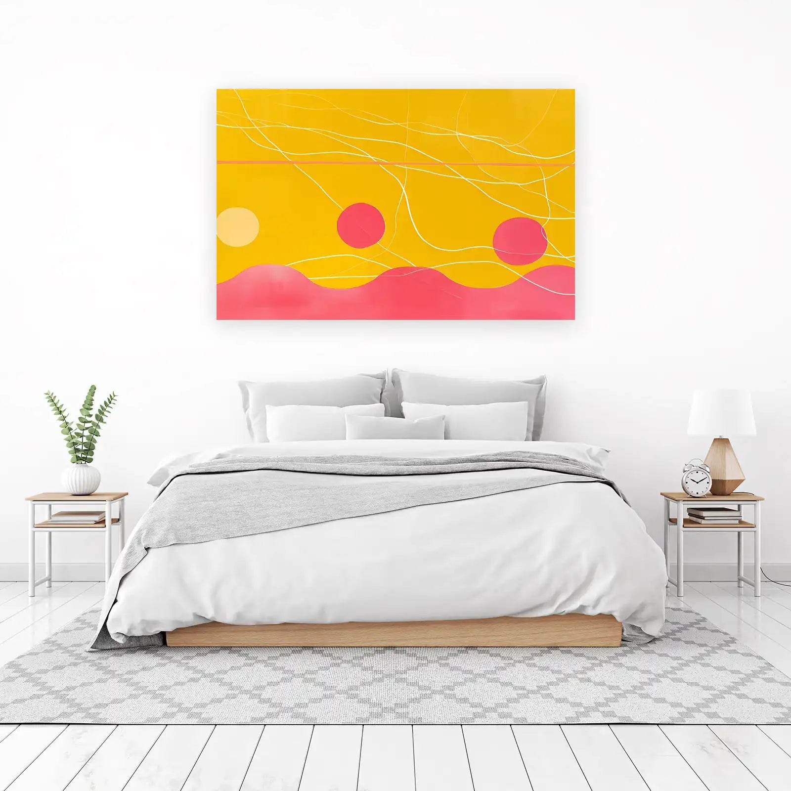 Vibrant Sunburst Abstract Lines Wall Art