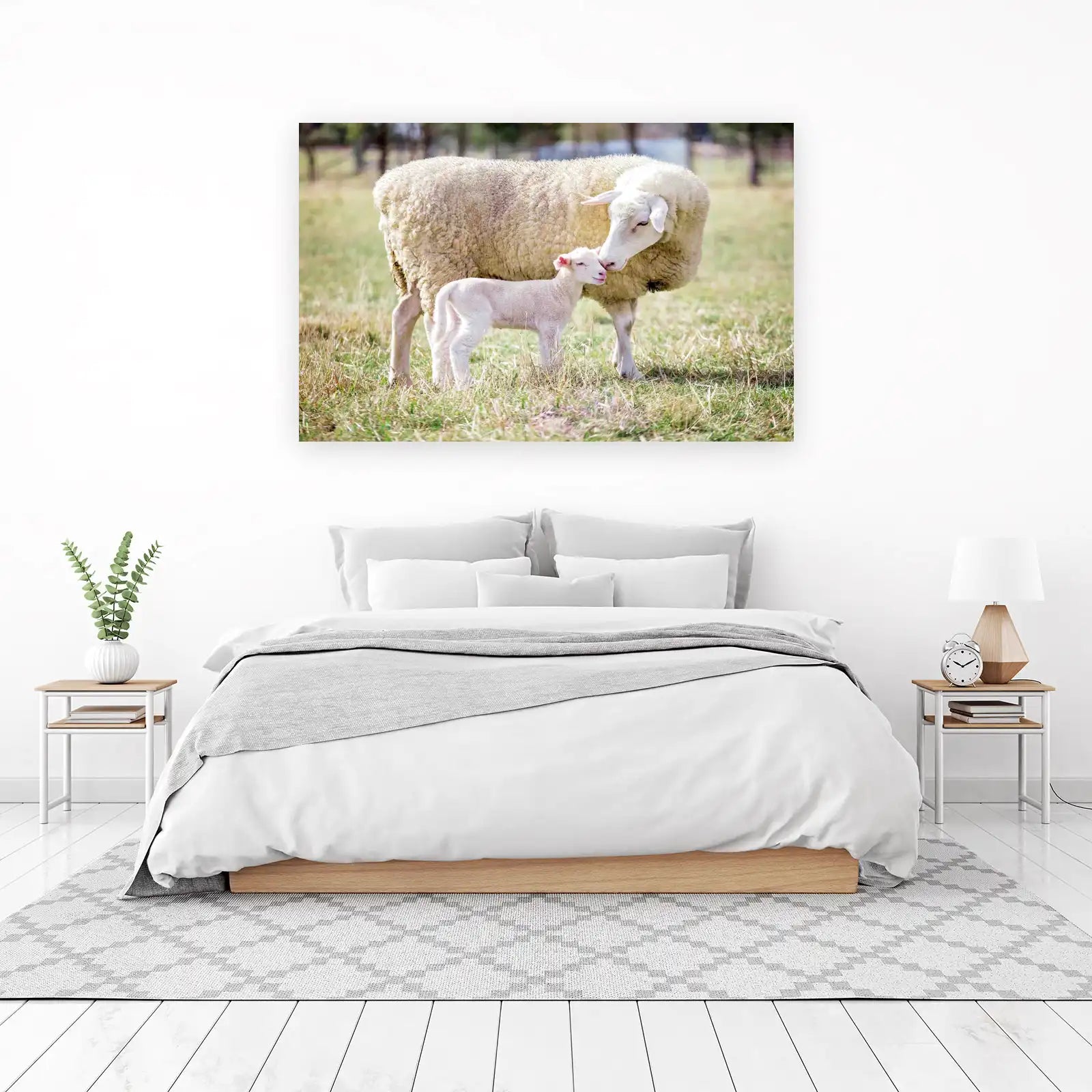 Tender Mother Sheep & Lamb Wall Art