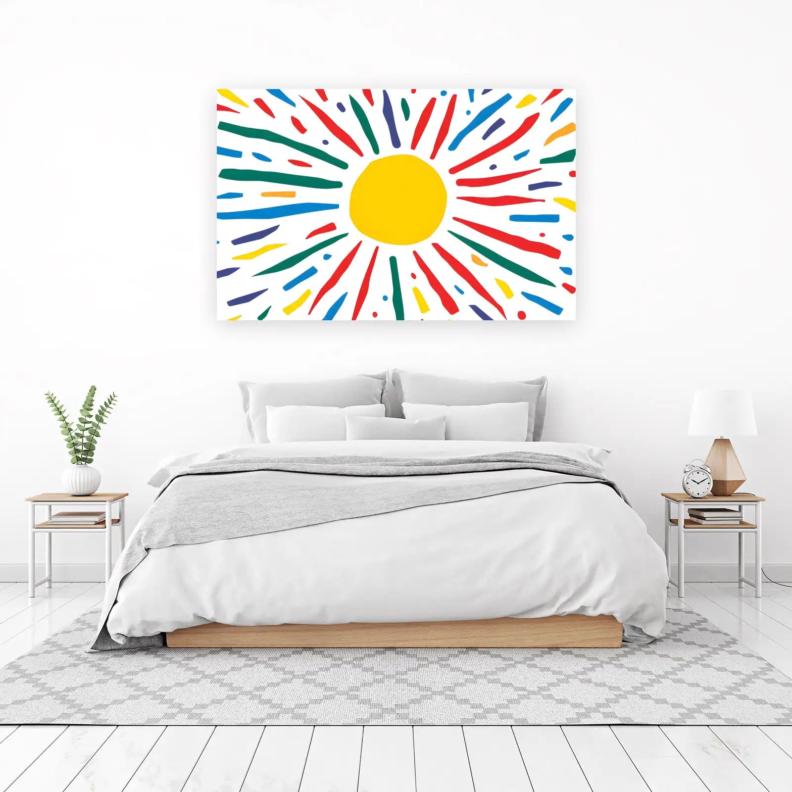 Vibrant Sunburst Abstract Art Wall Art