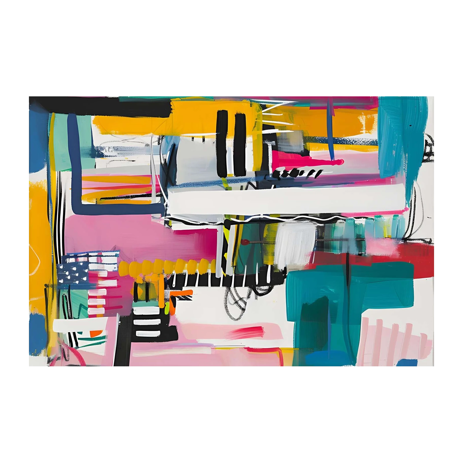 Vibrant Abstract Expressionism Wall Art Wall Art