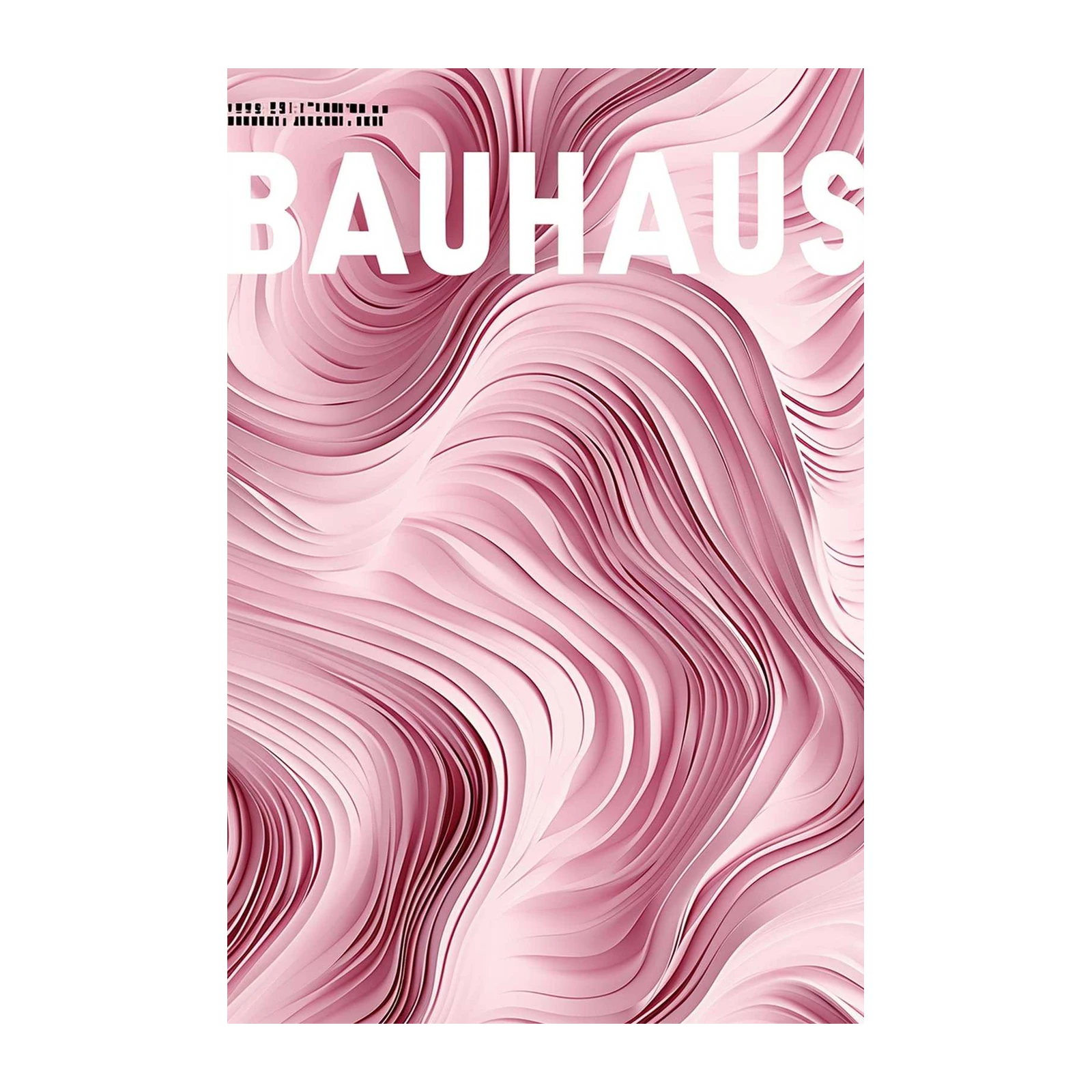Abstract Pink Bauhaus Waves Wall Art