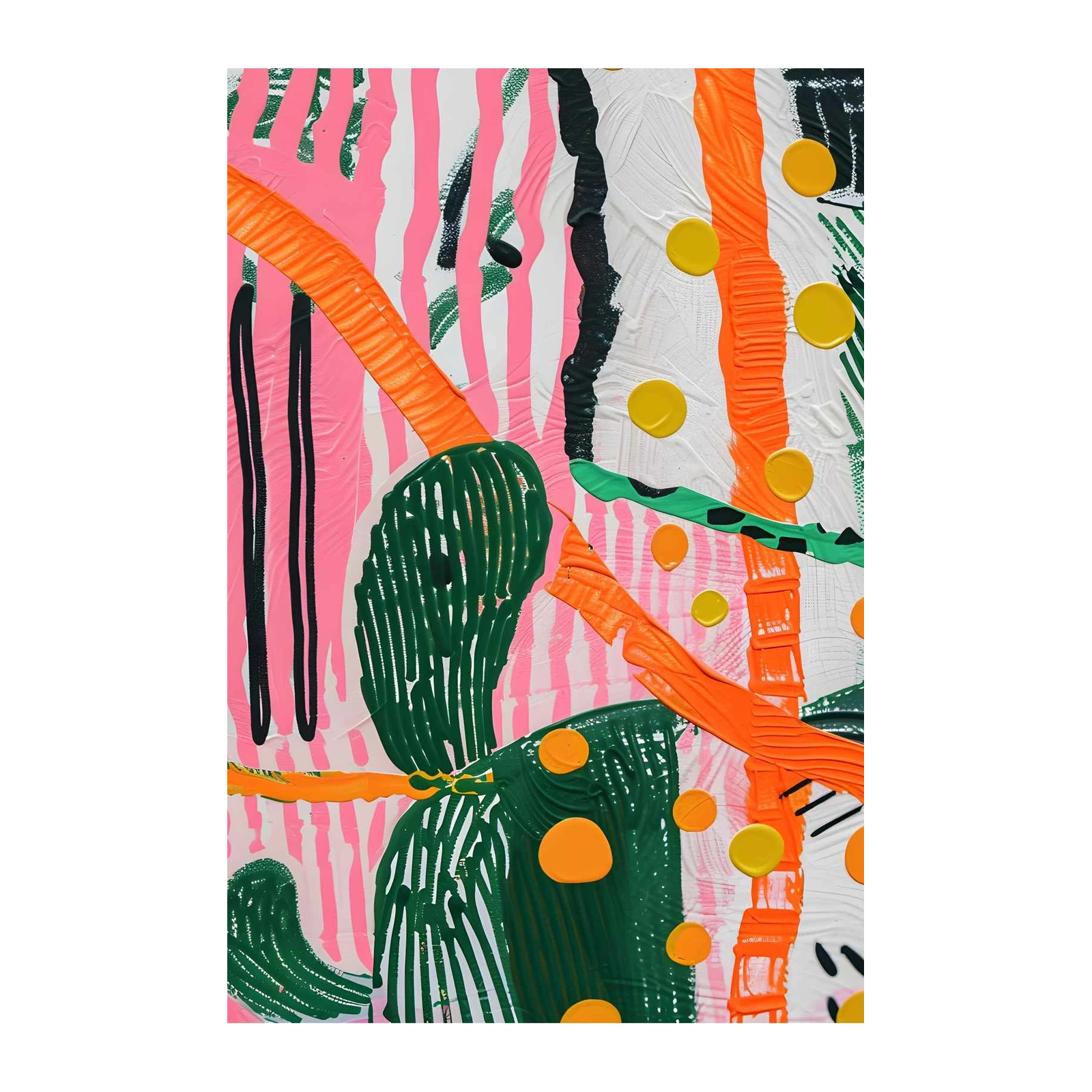 Vibrant Abstract Stripe & Dot Wall Art