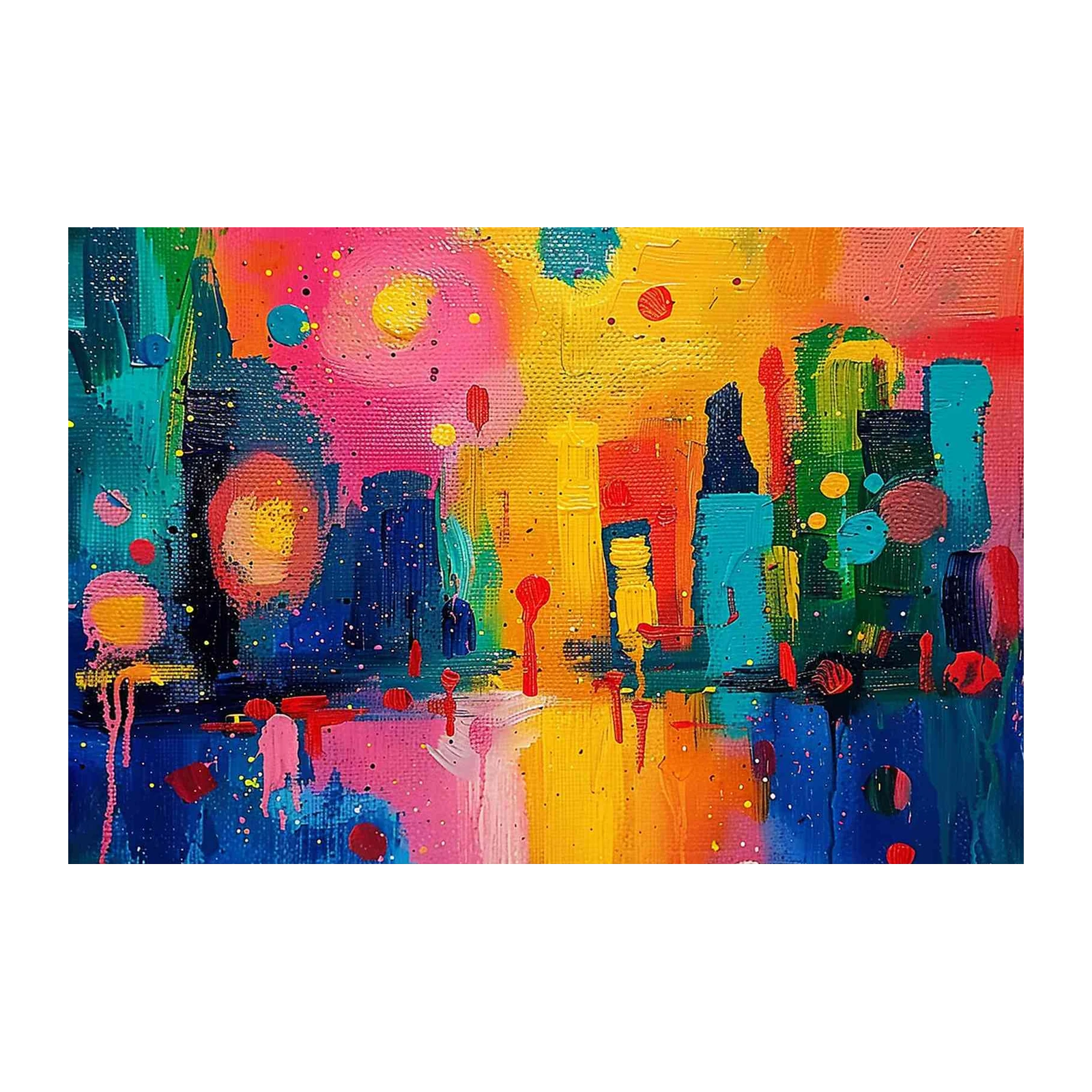 Vibrant Cityscape Abstract Wall Art