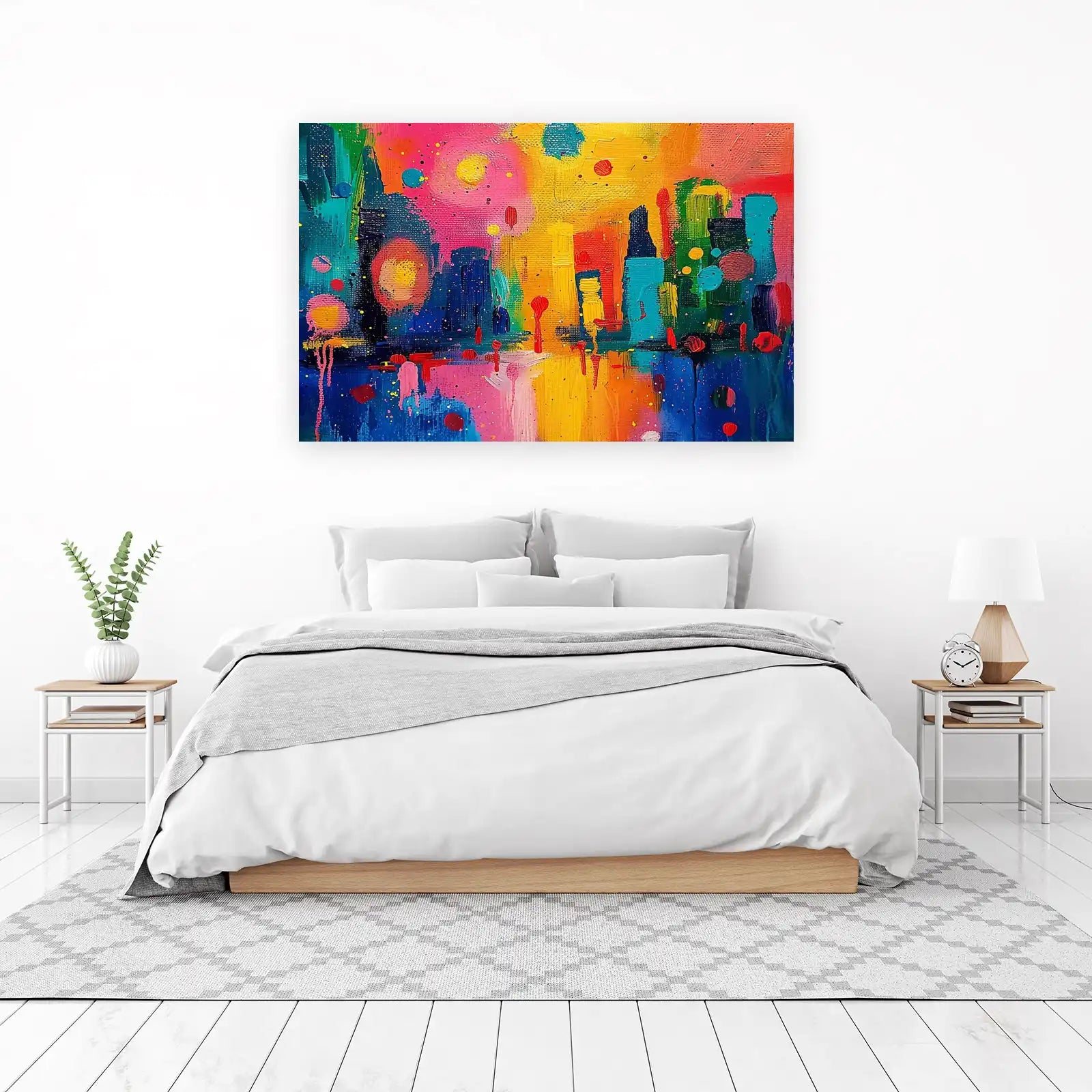 Vibrant Cityscape Abstract Wall Art