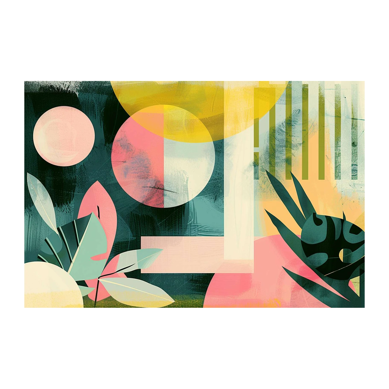 Abstract Botanical Circles Wall Art