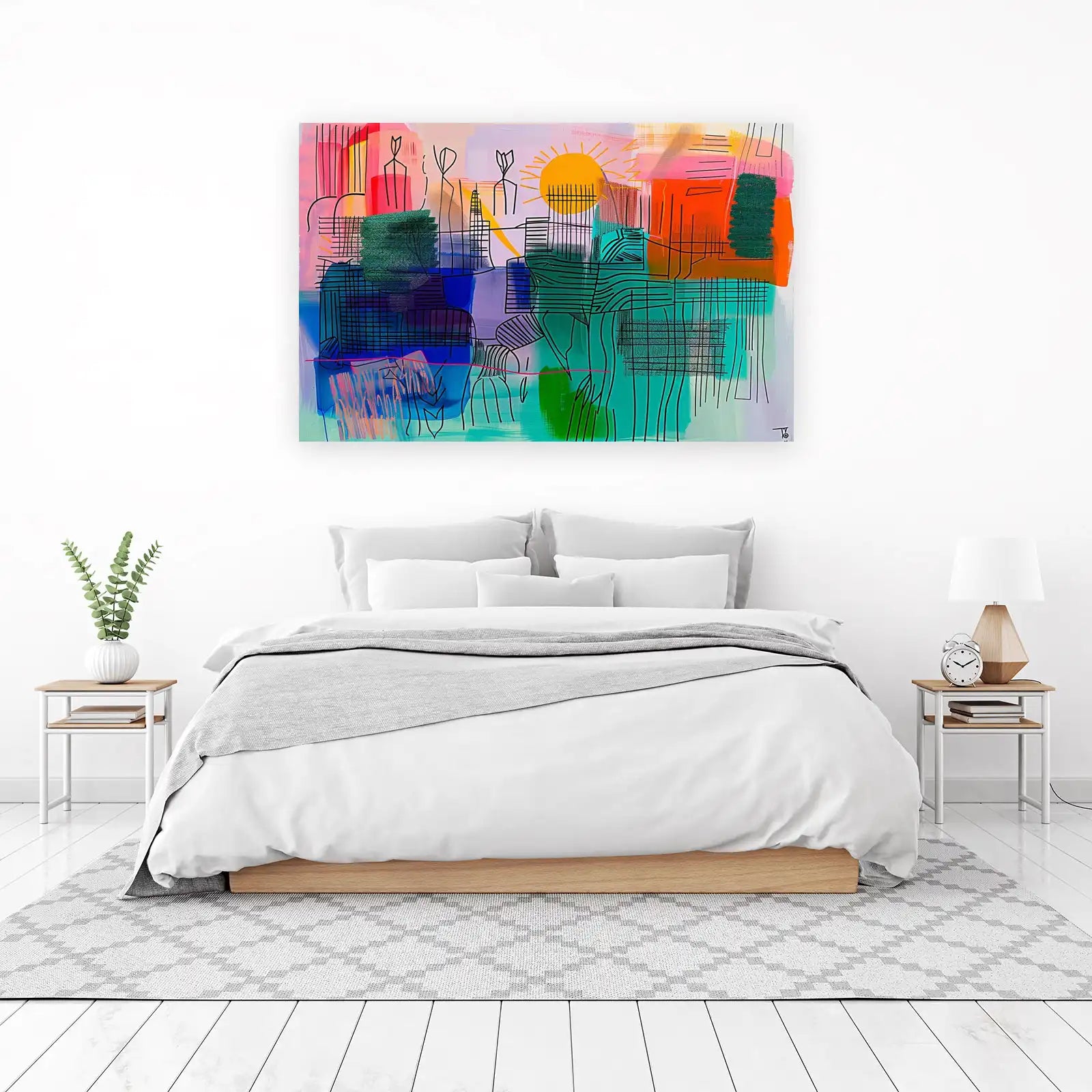 Vibrant Abstract Cityscape Wall Art