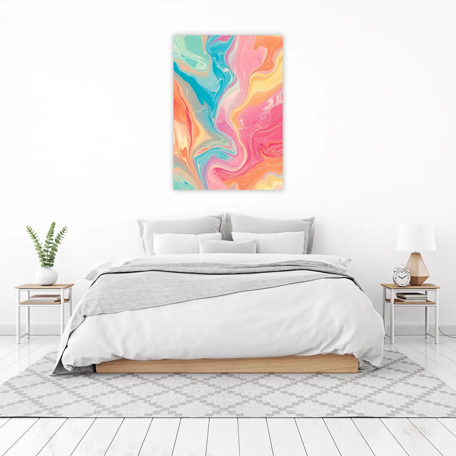 Vibrant Marble Swirl Abstract Art Wall Art