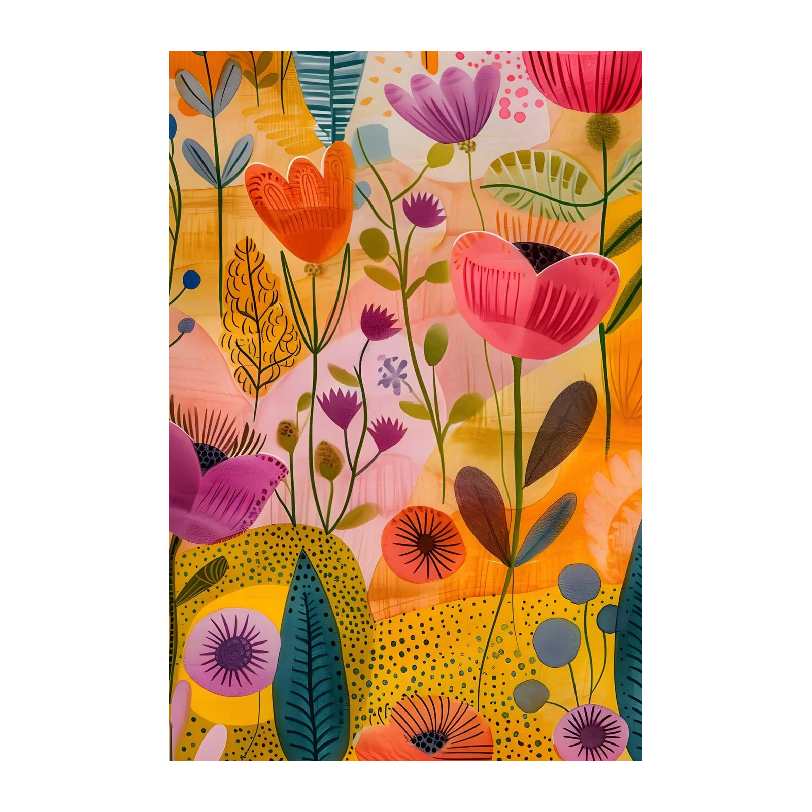 Vibrant Floral Abstract Wall Art