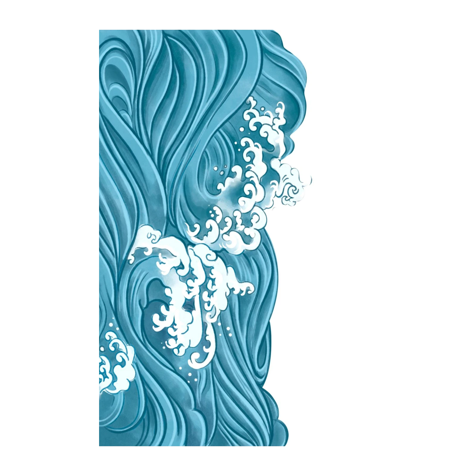 Serene Ocean Waves Japanese Art Wall Art