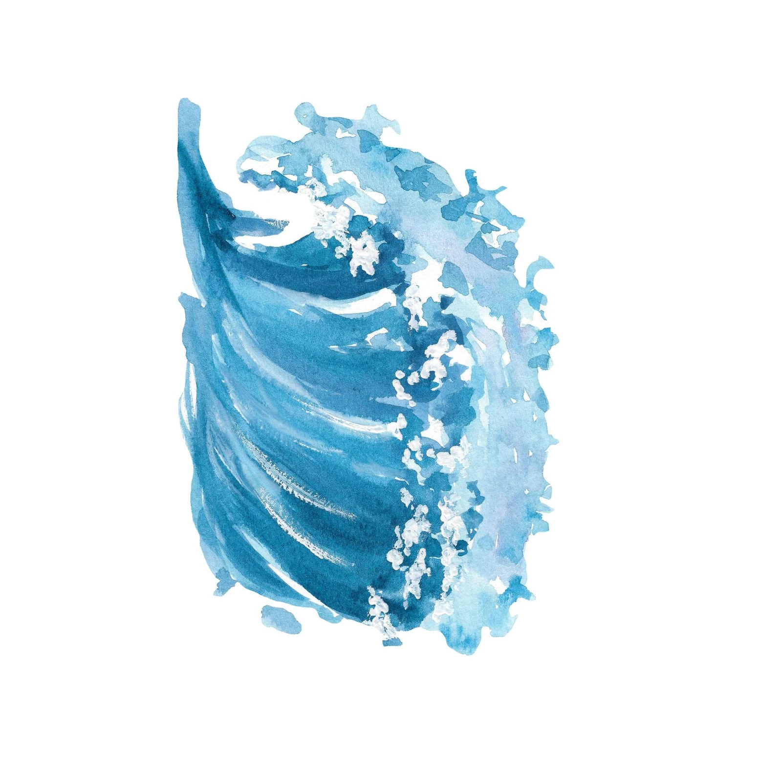 Majestic Ocean Wave Watercolor Wall Art