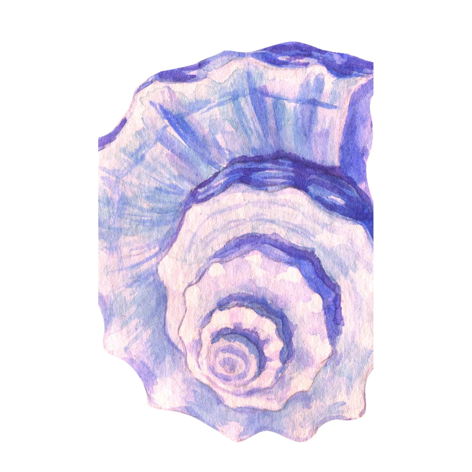 Serene Blue Seashell Watercolor Wall Art