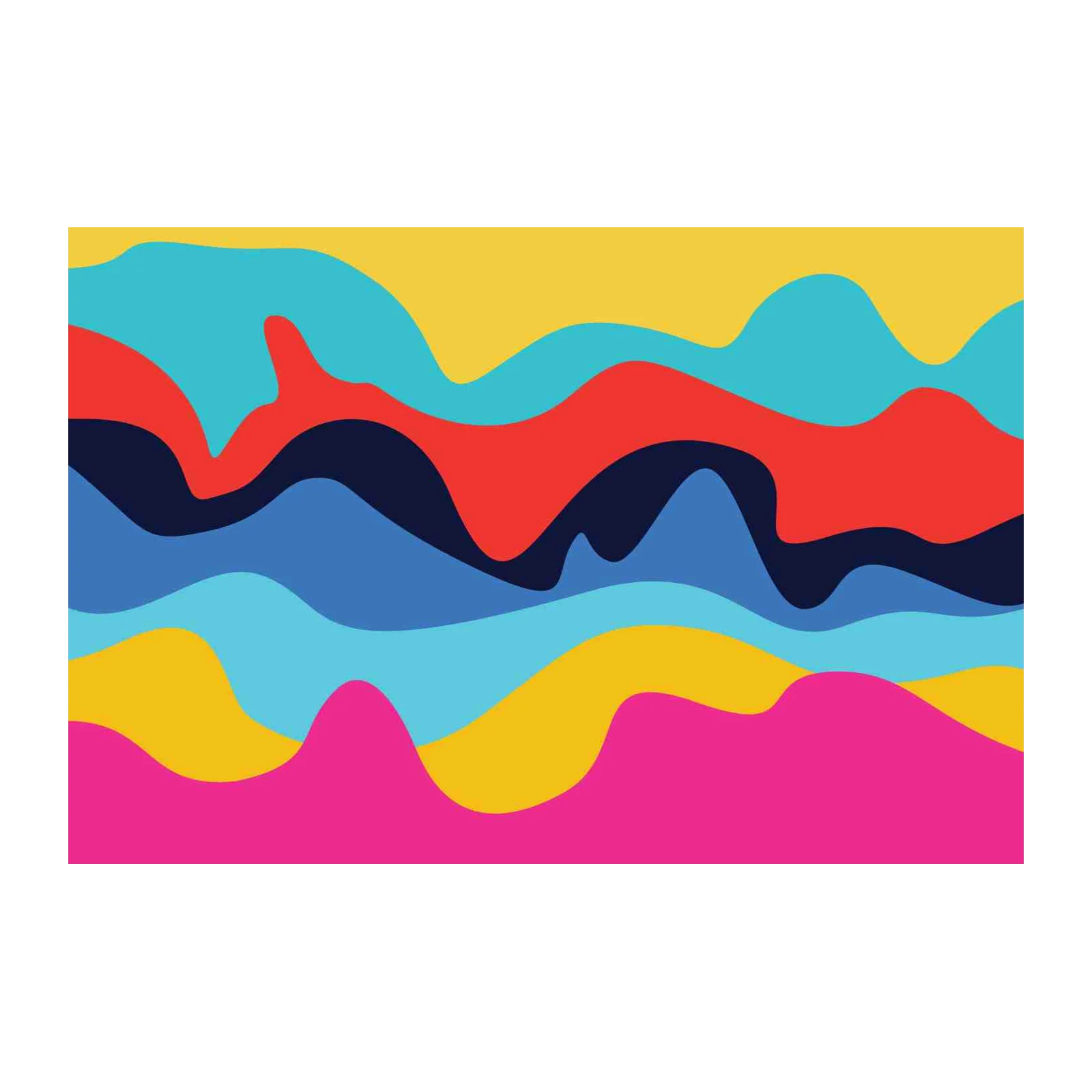 Vibrant Abstract Waves Wall Art