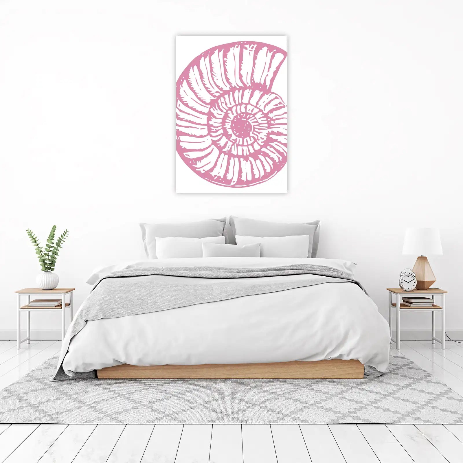 Pink Nautilus Shell Art Wall Art