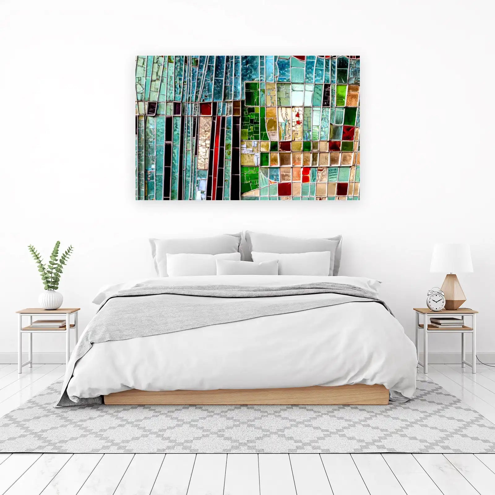 Vibrant Stained Glass Mosaic Wall Art