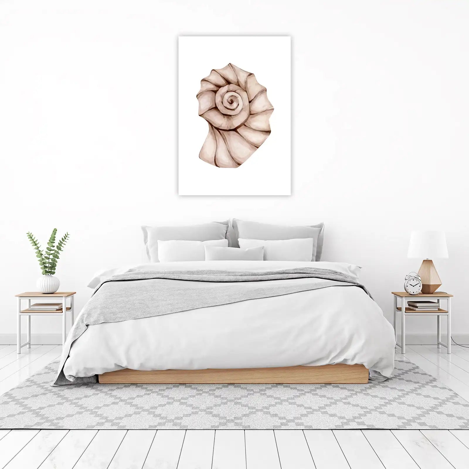 Elegant Nautilus Shell Watercolor Wall Art