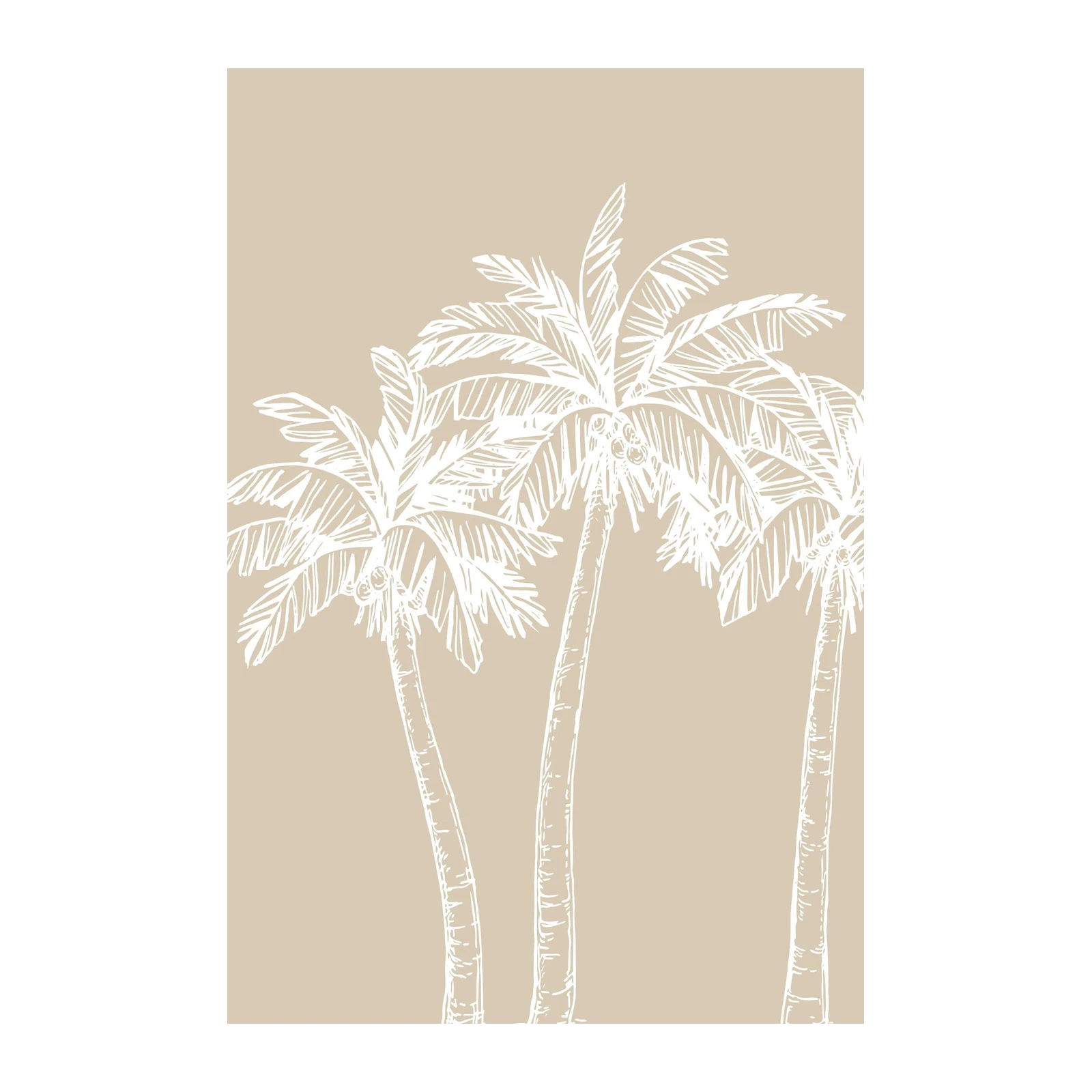 Minimalist Palm Trees Sketch Wall Art