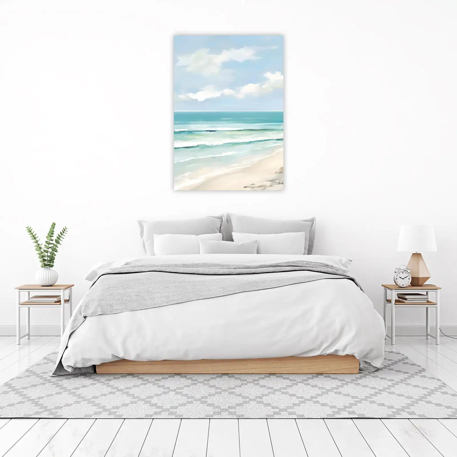 Serene Ocean Waves Beach Wall Art