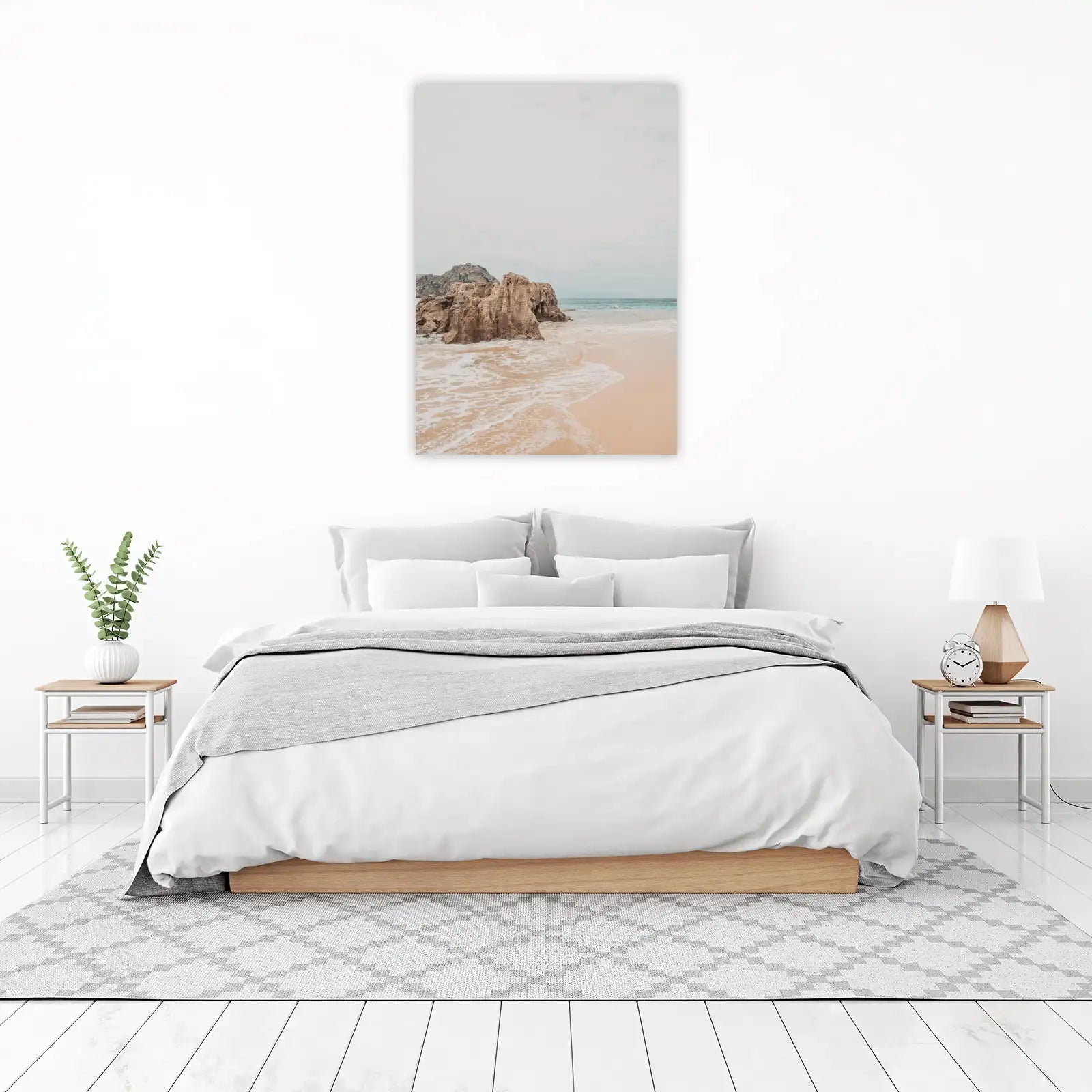 Coastal Serenity: Textured Rocks Beach Wall Art