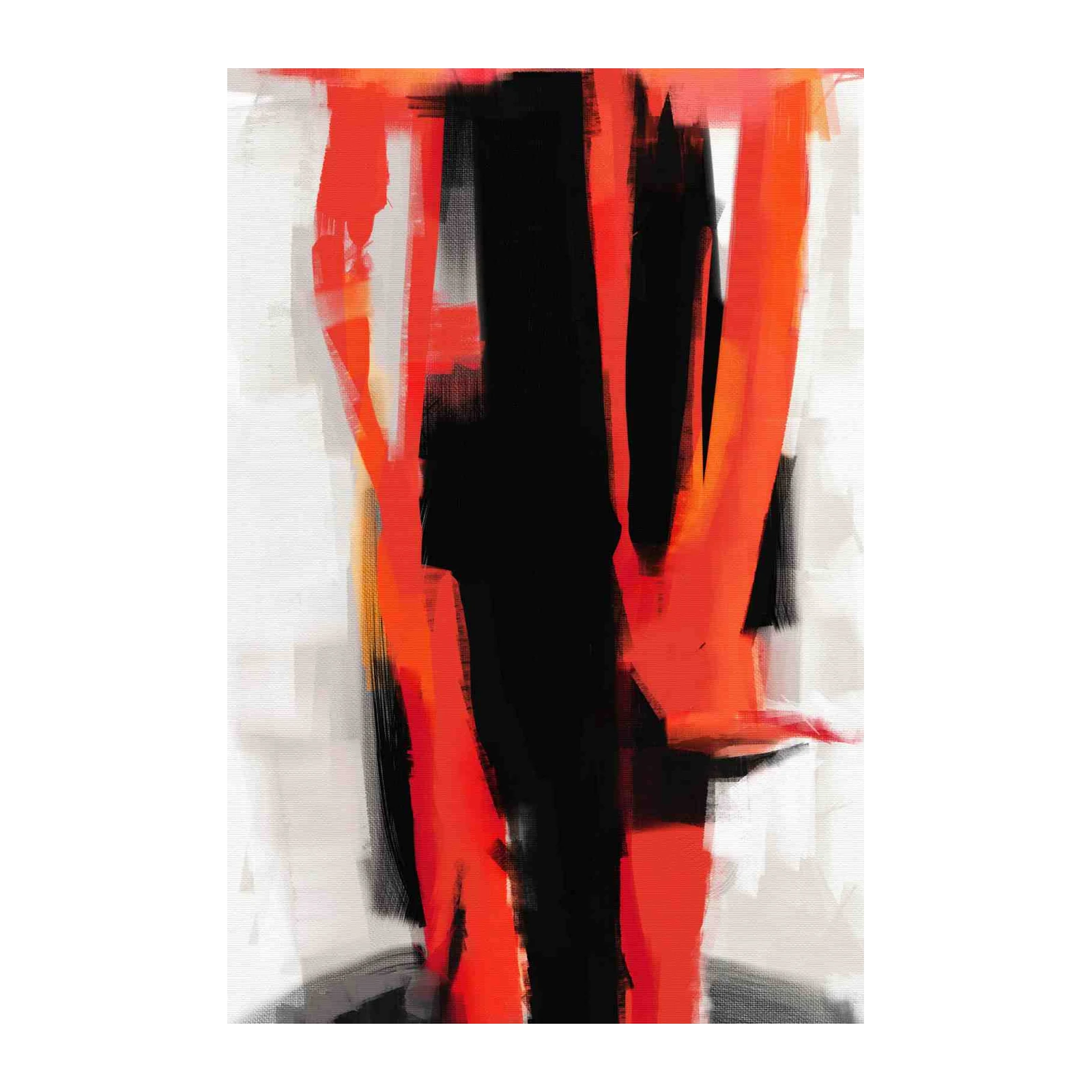 Vibrant Abstract Red & Black Wall Art