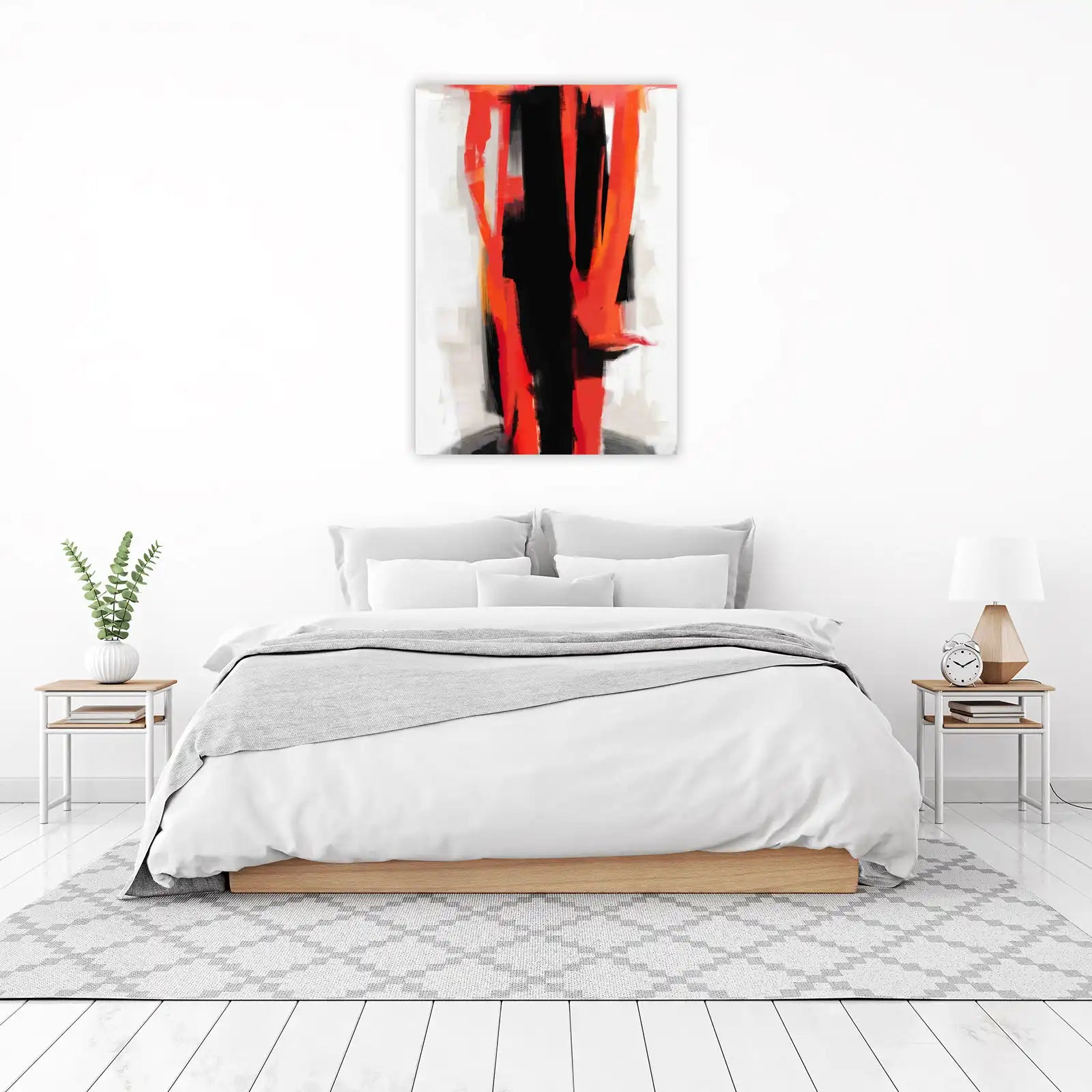 Vibrant Abstract Red & Black Wall Art
