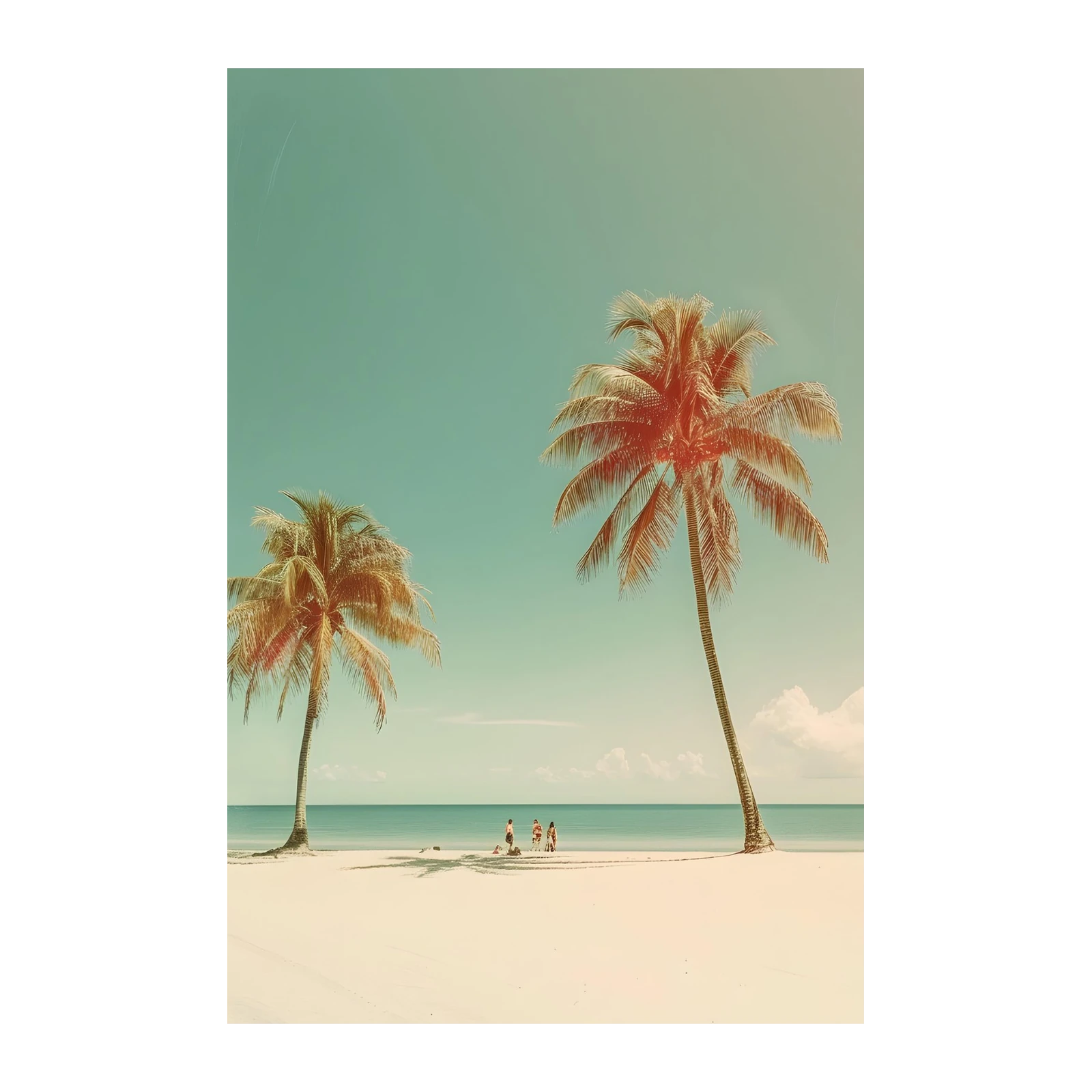 Retro Beach Palm Trees Wall Art