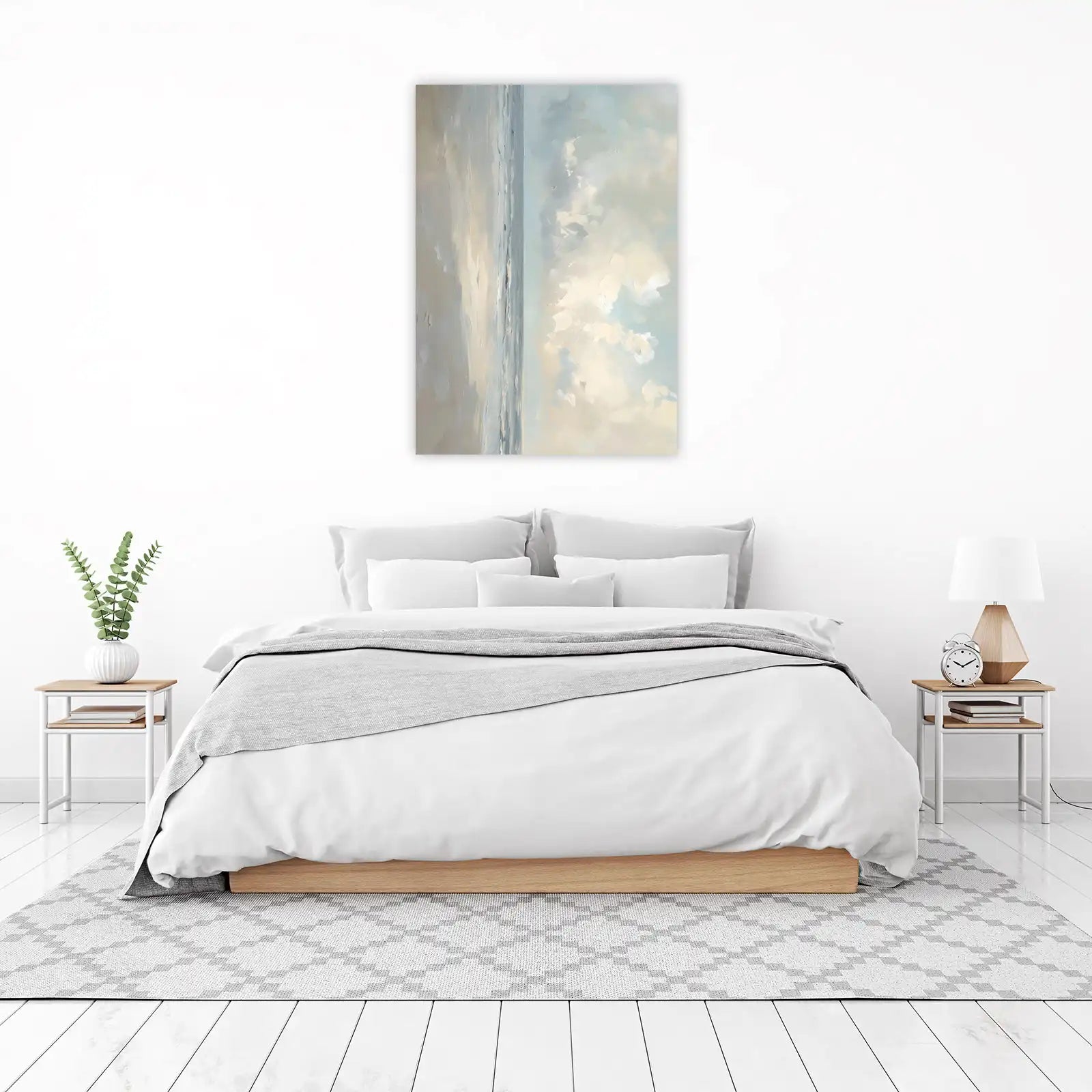 Serene Coastal Sky & Sea Abstract Wall Art