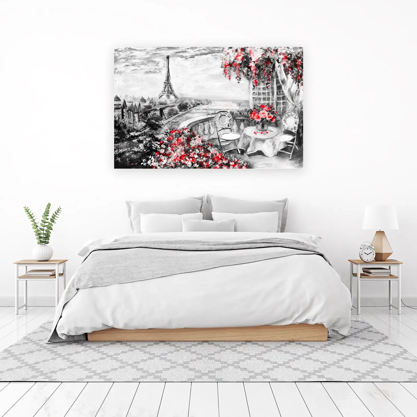 Parisian Romance Eiffel Tower Floral Wall Art