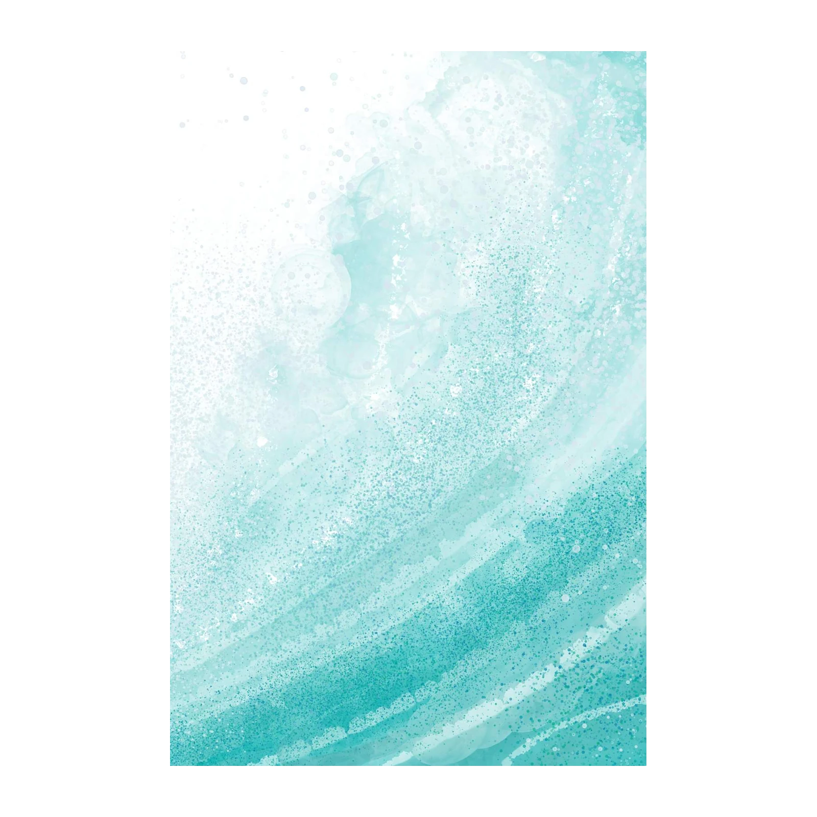 Serene Teal Wave Watercolor Wall Art
