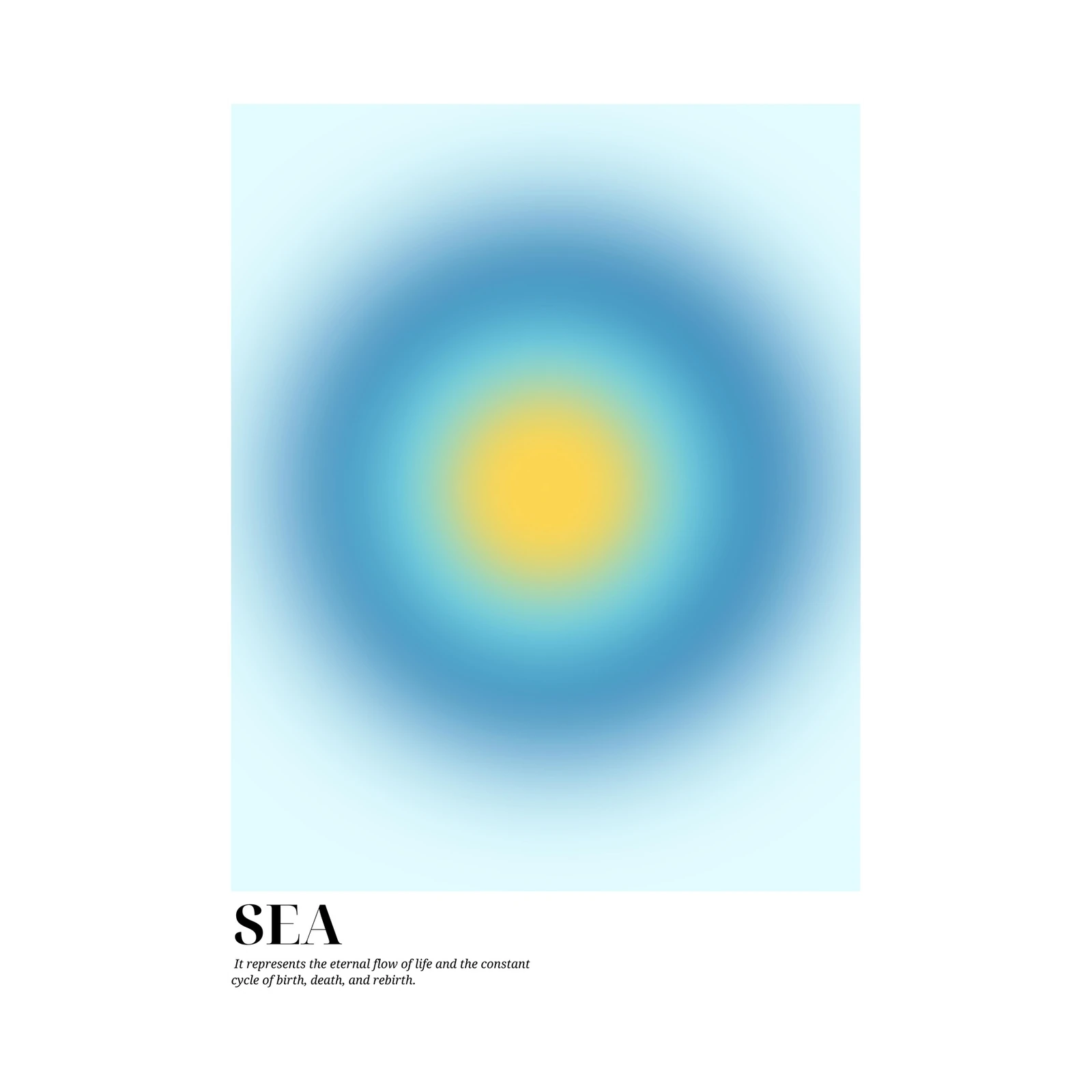 Aura Gradient Sea Wall Art - Serene Beach Art