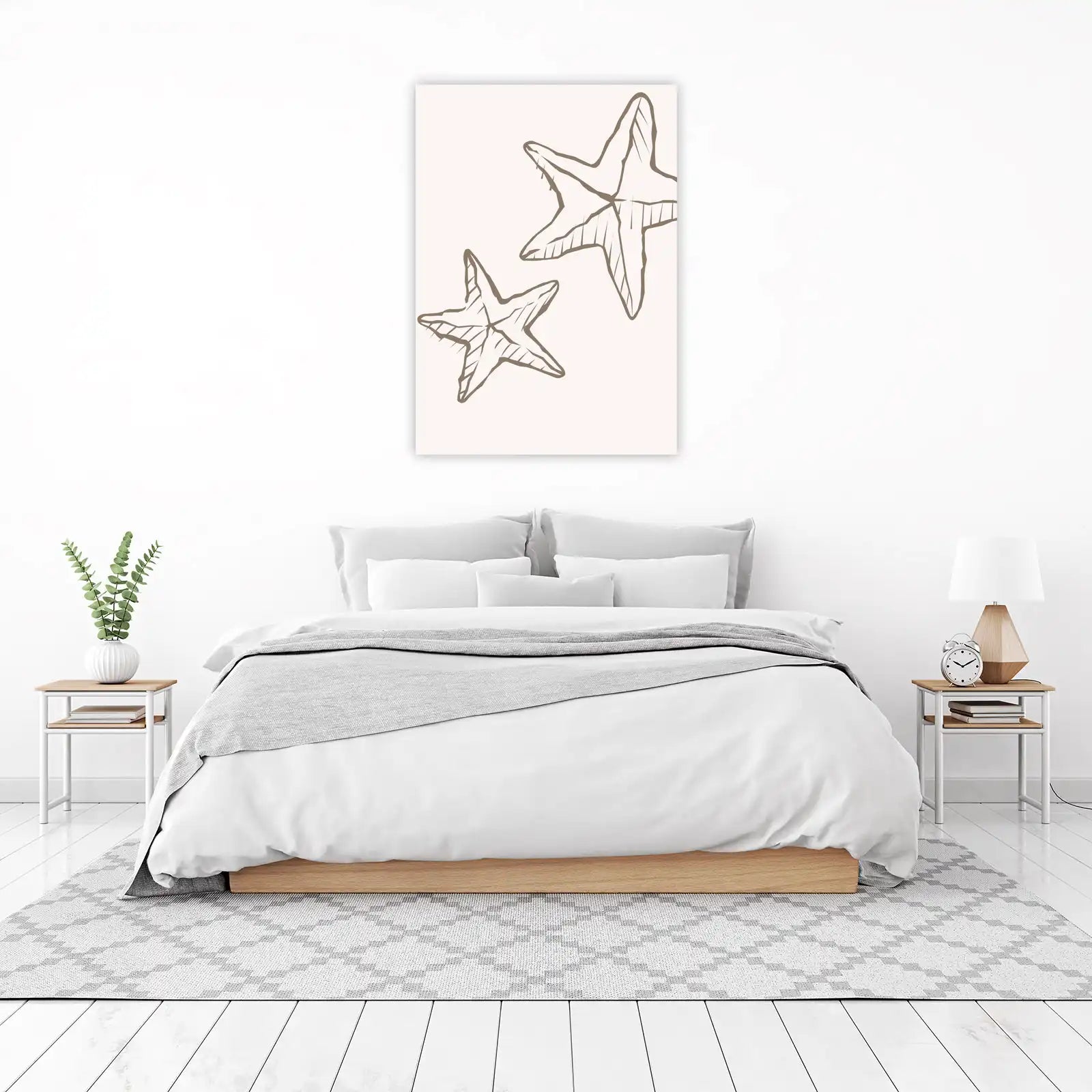 Minimalist Starfish Sketch Wall Art Wall Art