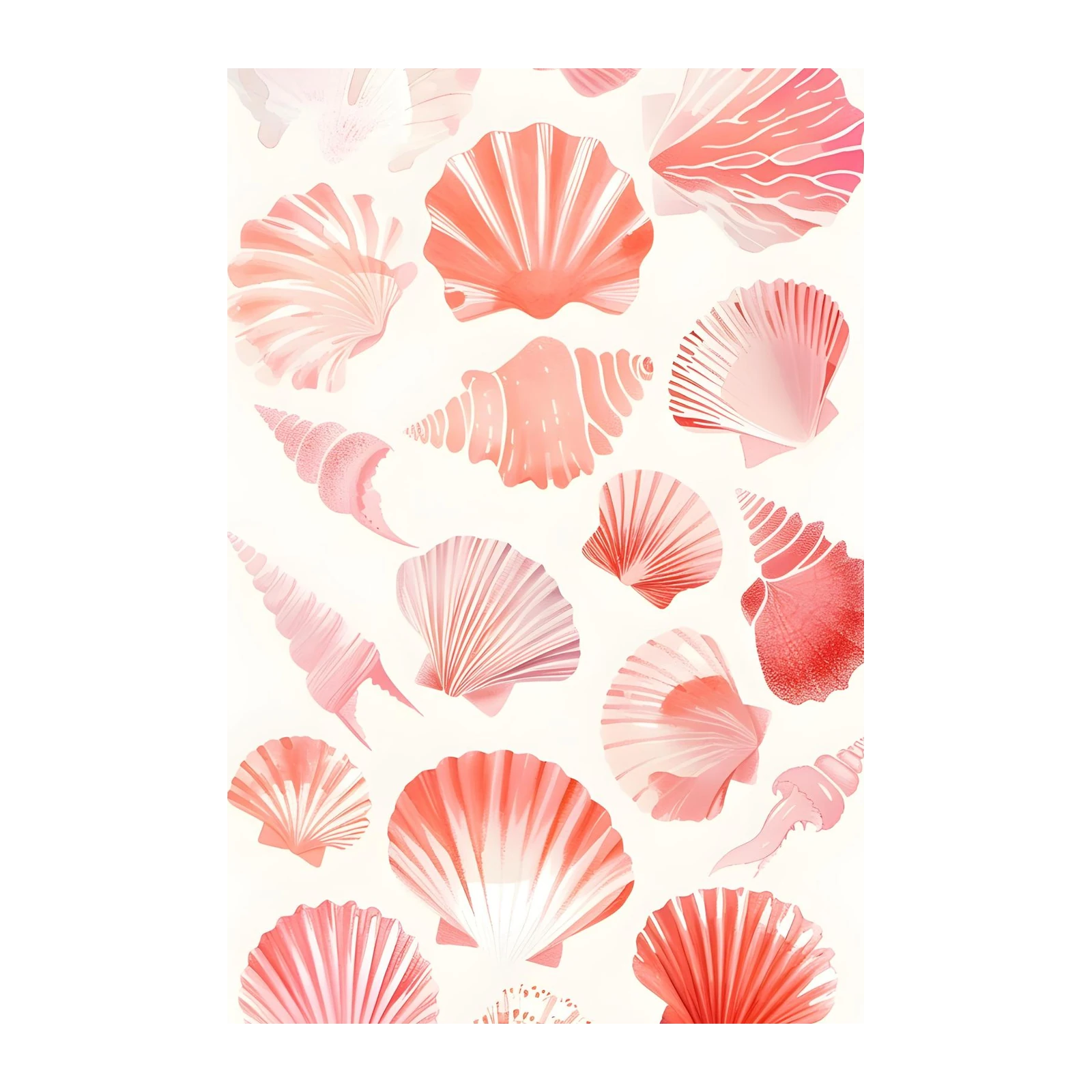 Coral Seashell Pattern Wall Art