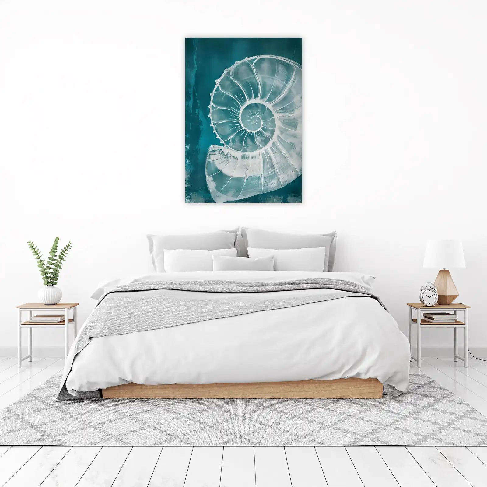 Abstract Nautilus Shell Coastal Wall Art