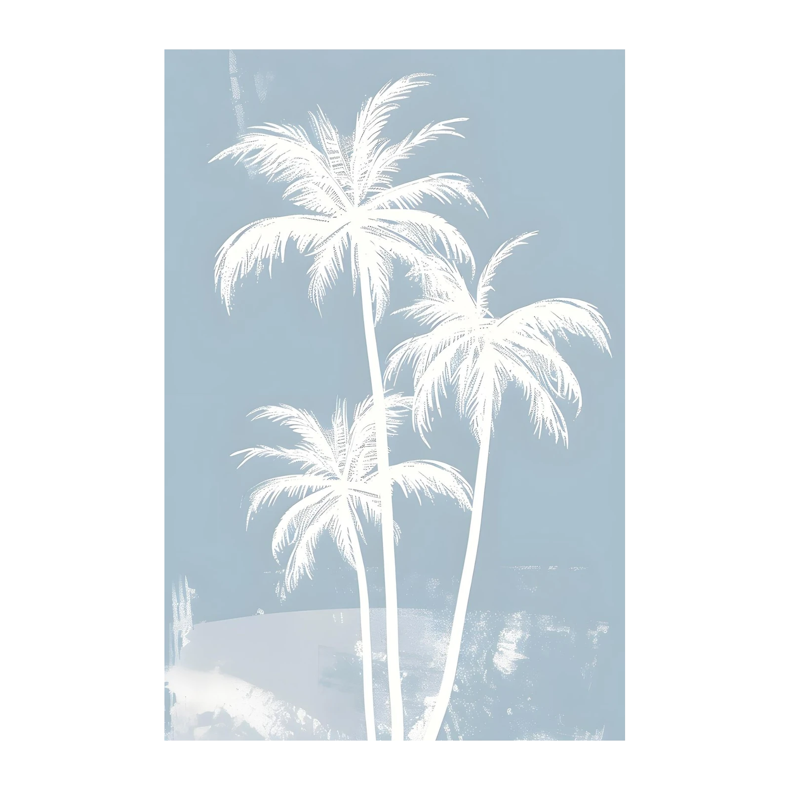 Serene Palm Grove Blue Wall Art