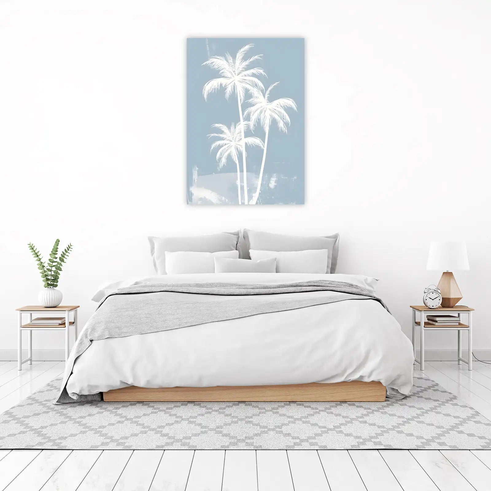 Serene Palm Grove Blue Wall Art