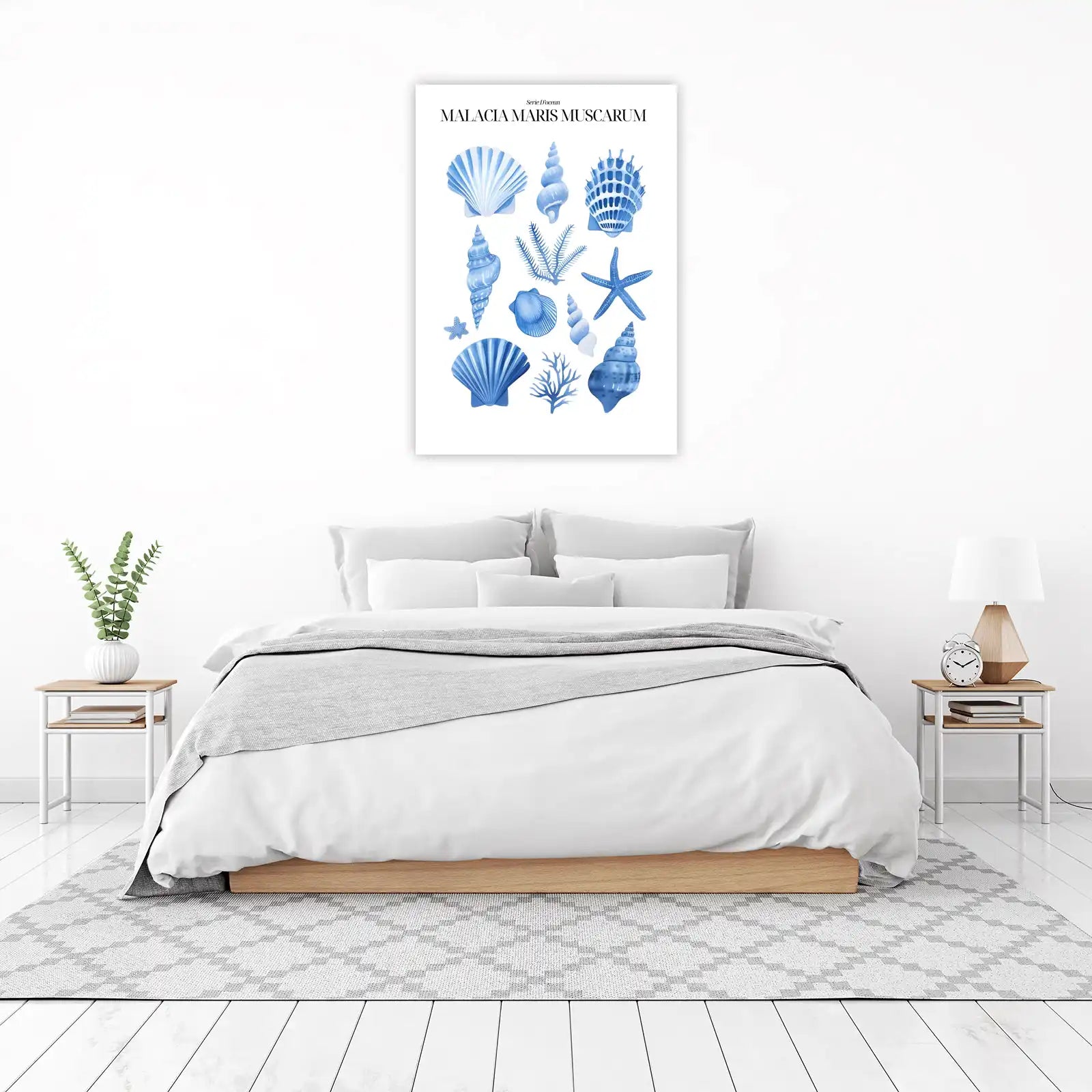 Serene Blue Seashells & Starfish Wall Art
