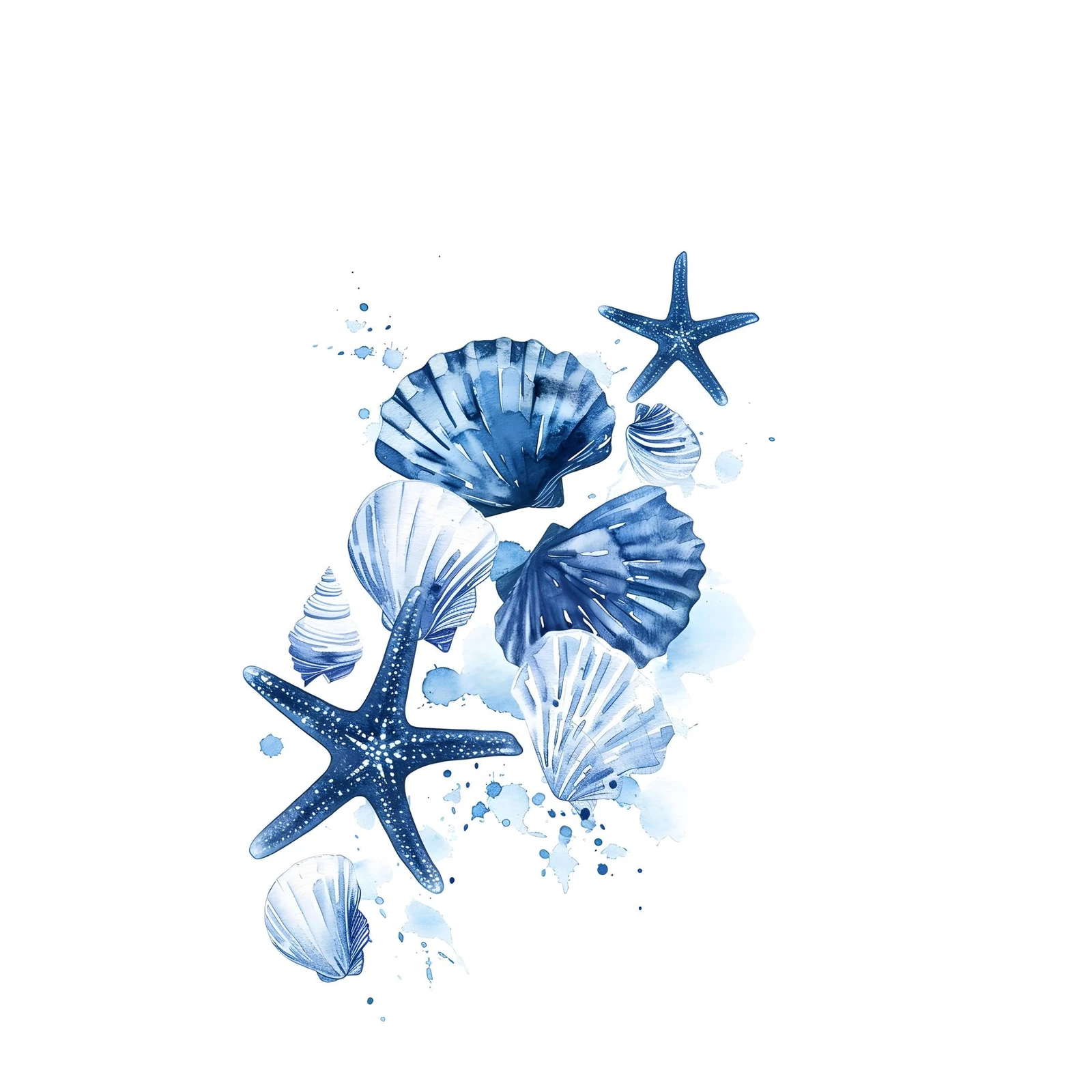 Ocean Blues Seashells & Starfish Wall Art